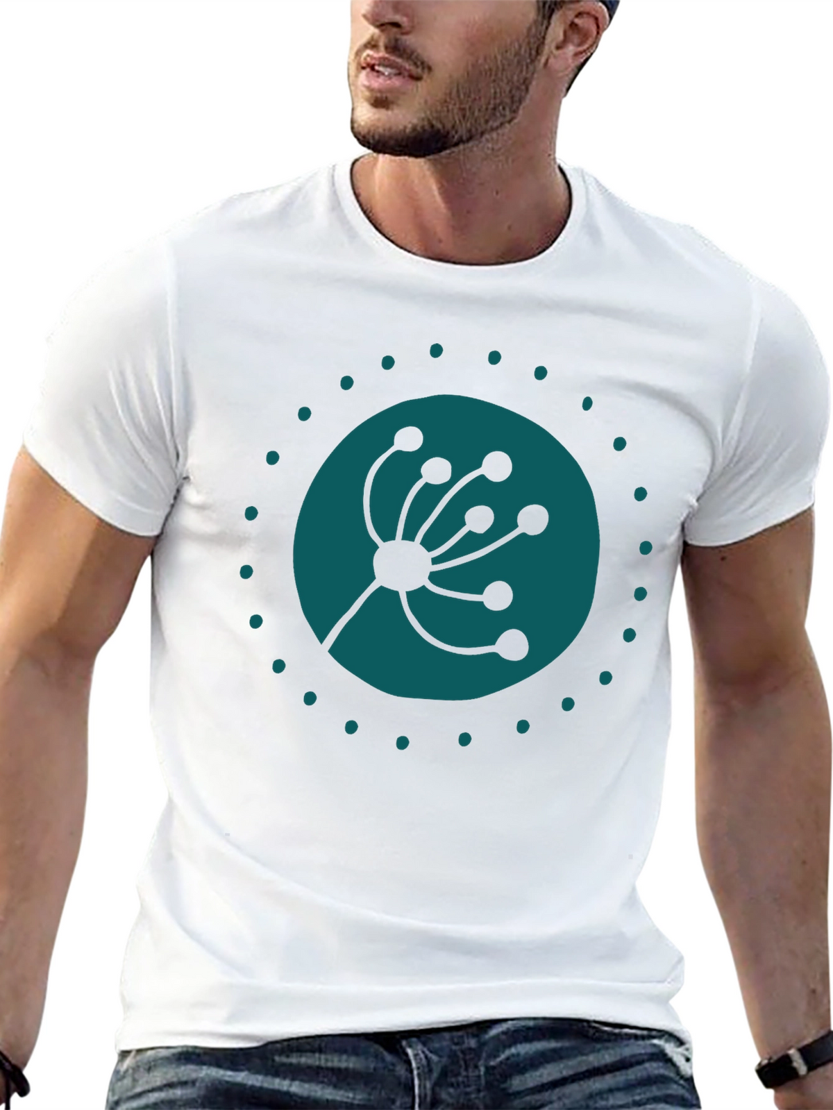 Modern Botanical Graphic Tee - Black Cotton Comfort