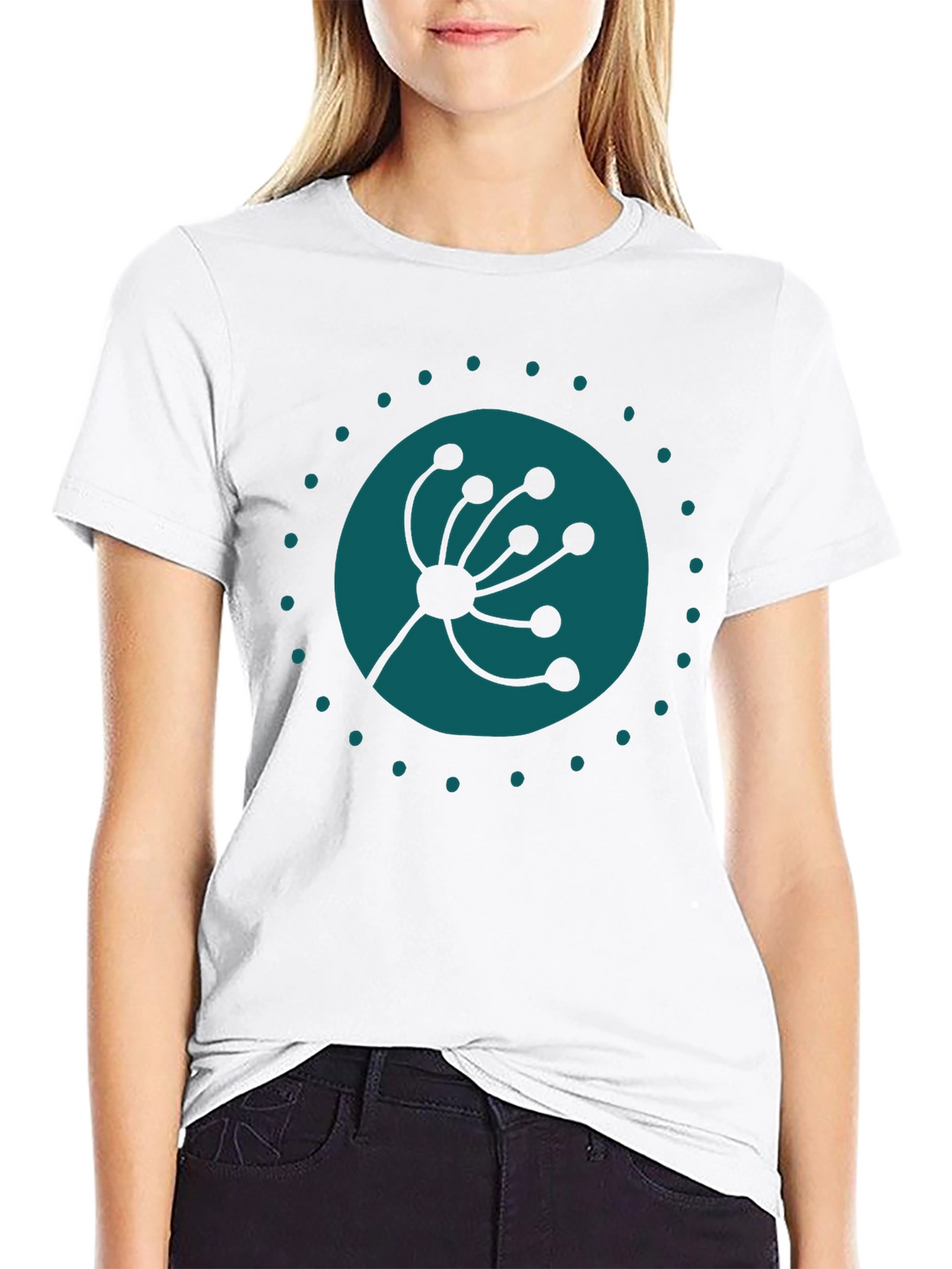 Modern Botanical Graphic Tee - Black Cotton Comfort