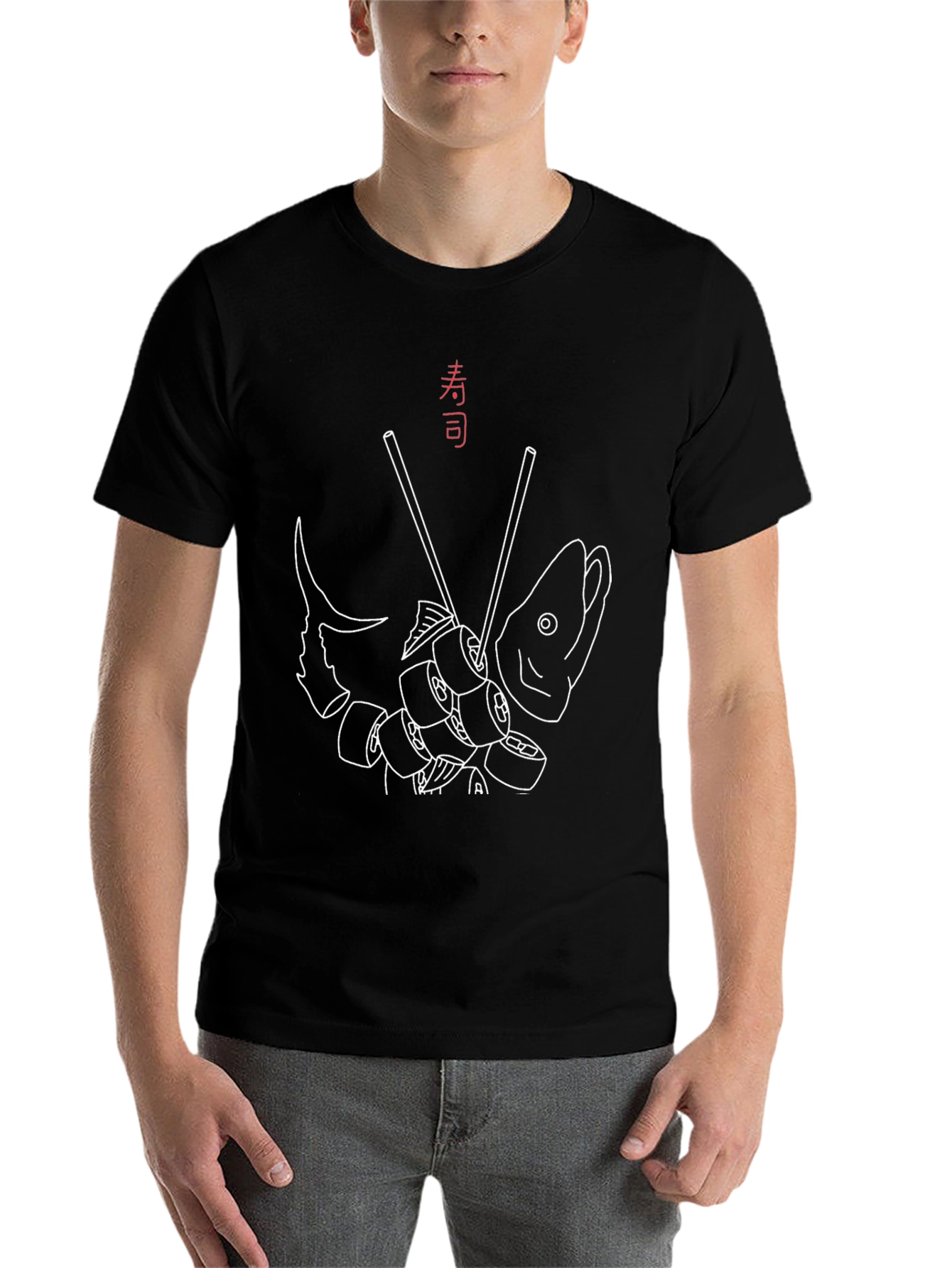 Sushi Fish Graphic Tee - Japanese Food Art T-Shirt