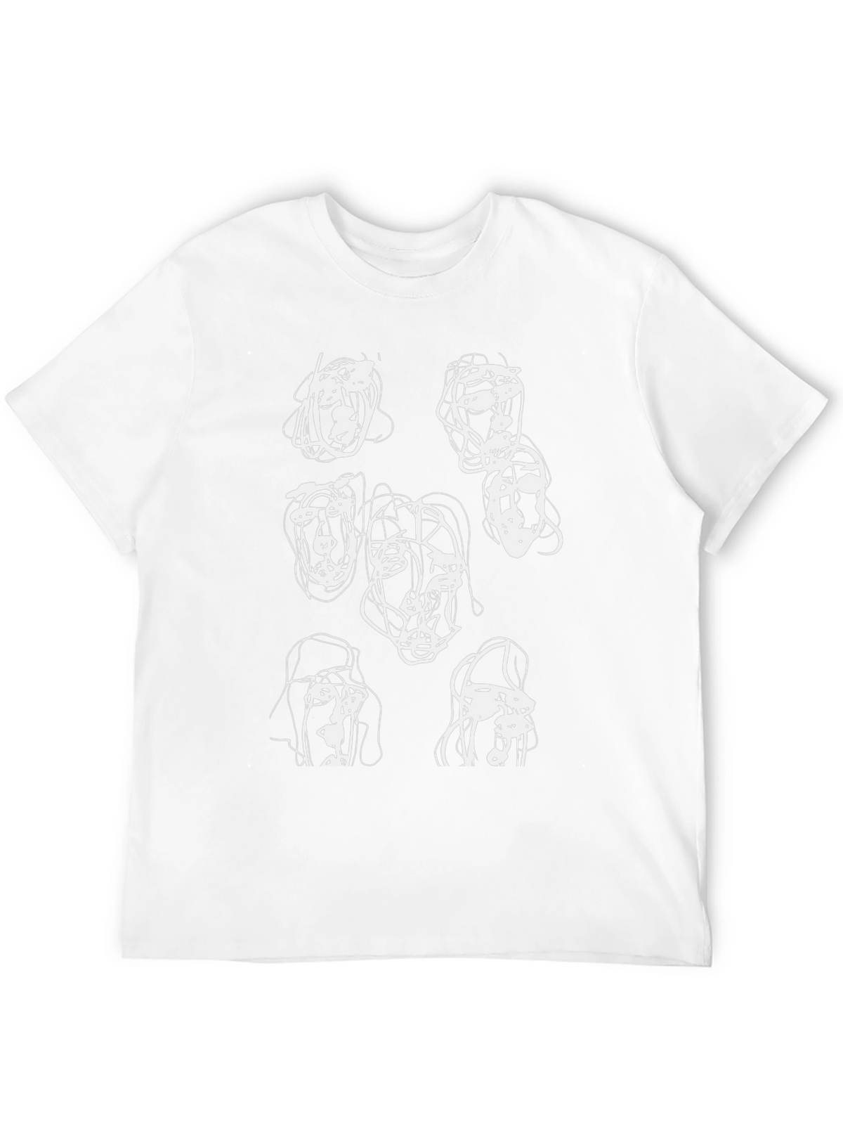 Abstract Faces Black Graphic Tee