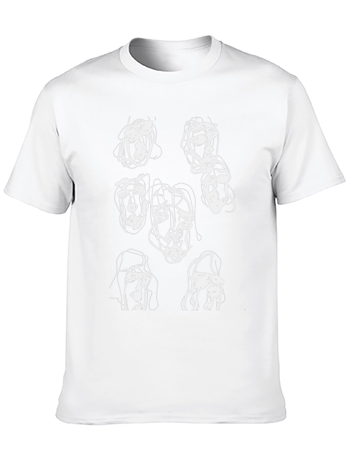 Abstract Faces Black Graphic Tee
