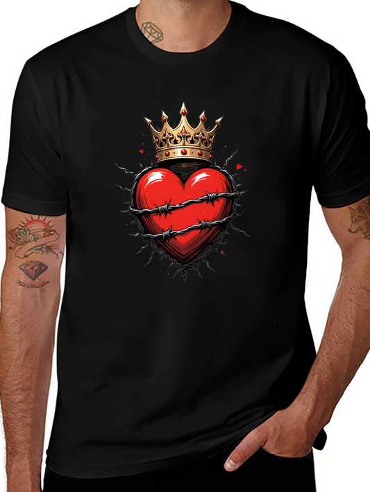 Crowned Heart Graphic Tee - Edgy Style