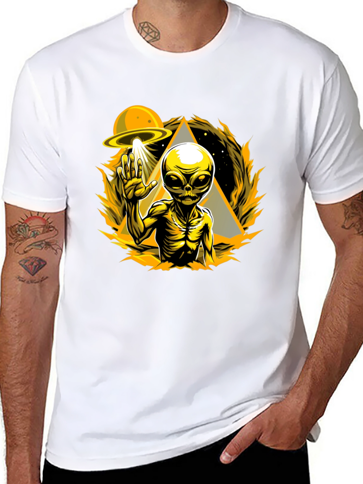 UFO Alien Graphic T-Shirt - Sci-Fi Novelty Tee