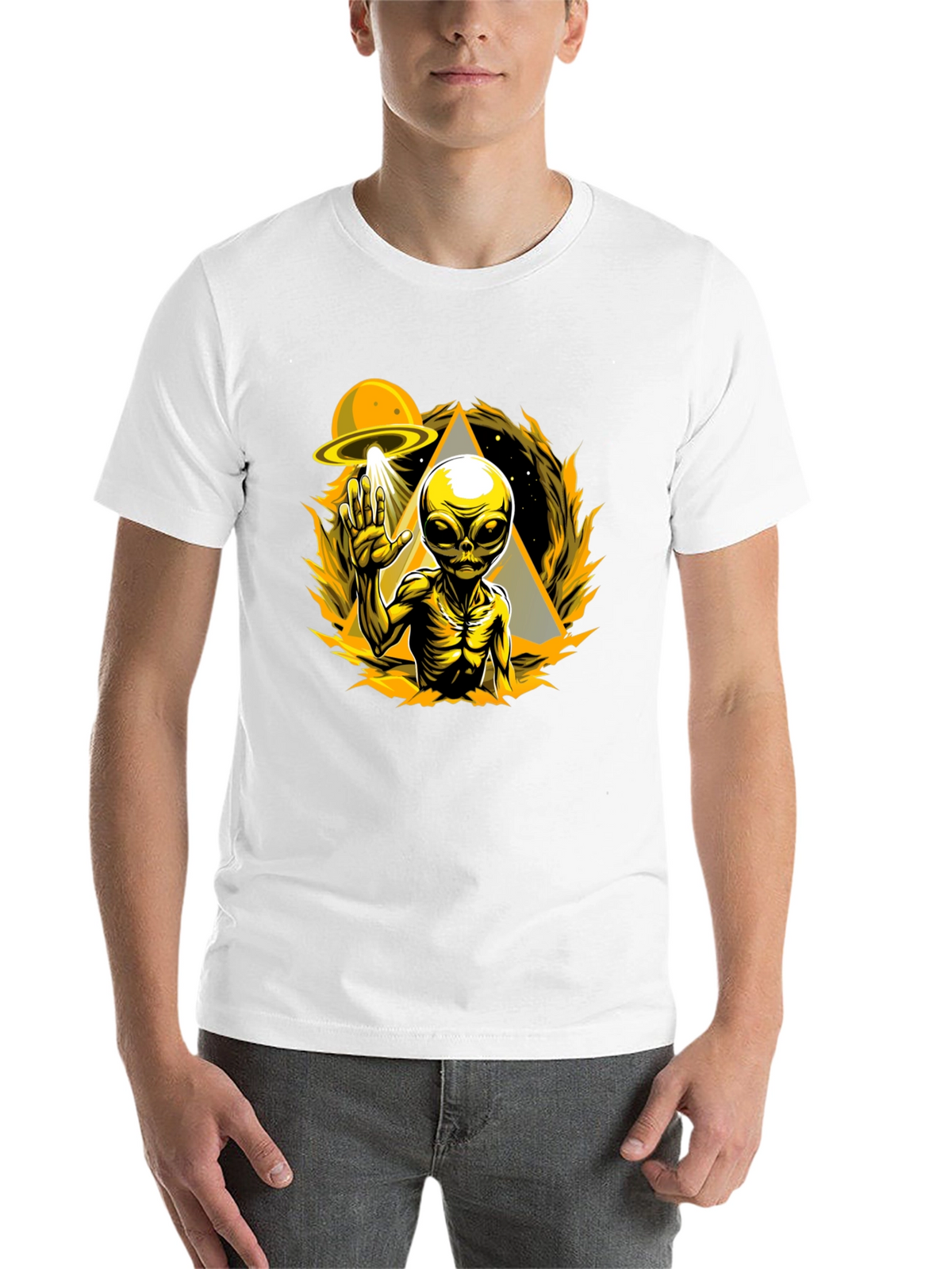 UFO Alien Graphic T-Shirt - Sci-Fi Novelty Tee