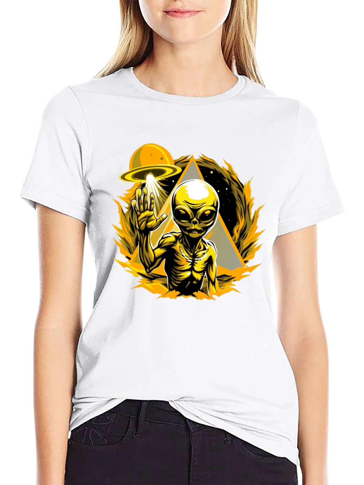 UFO Alien Graphic T-Shirt - Sci-Fi Novelty Tee