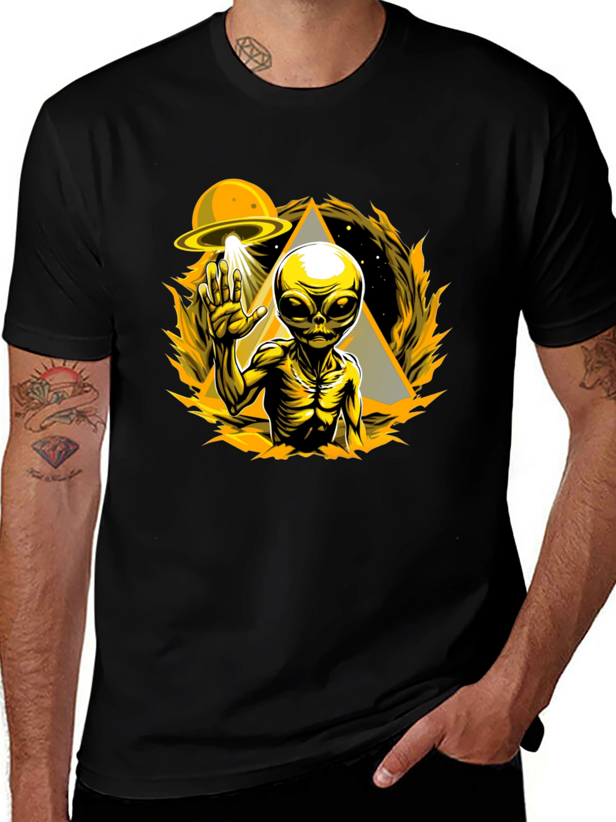 UFO Alien Graphic T-Shirt - Sci-Fi Novelty Tee
