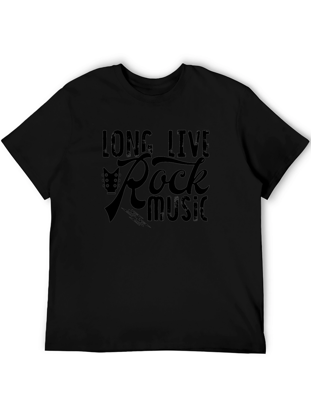 Long Live Rock Music Graphic Tee - Black