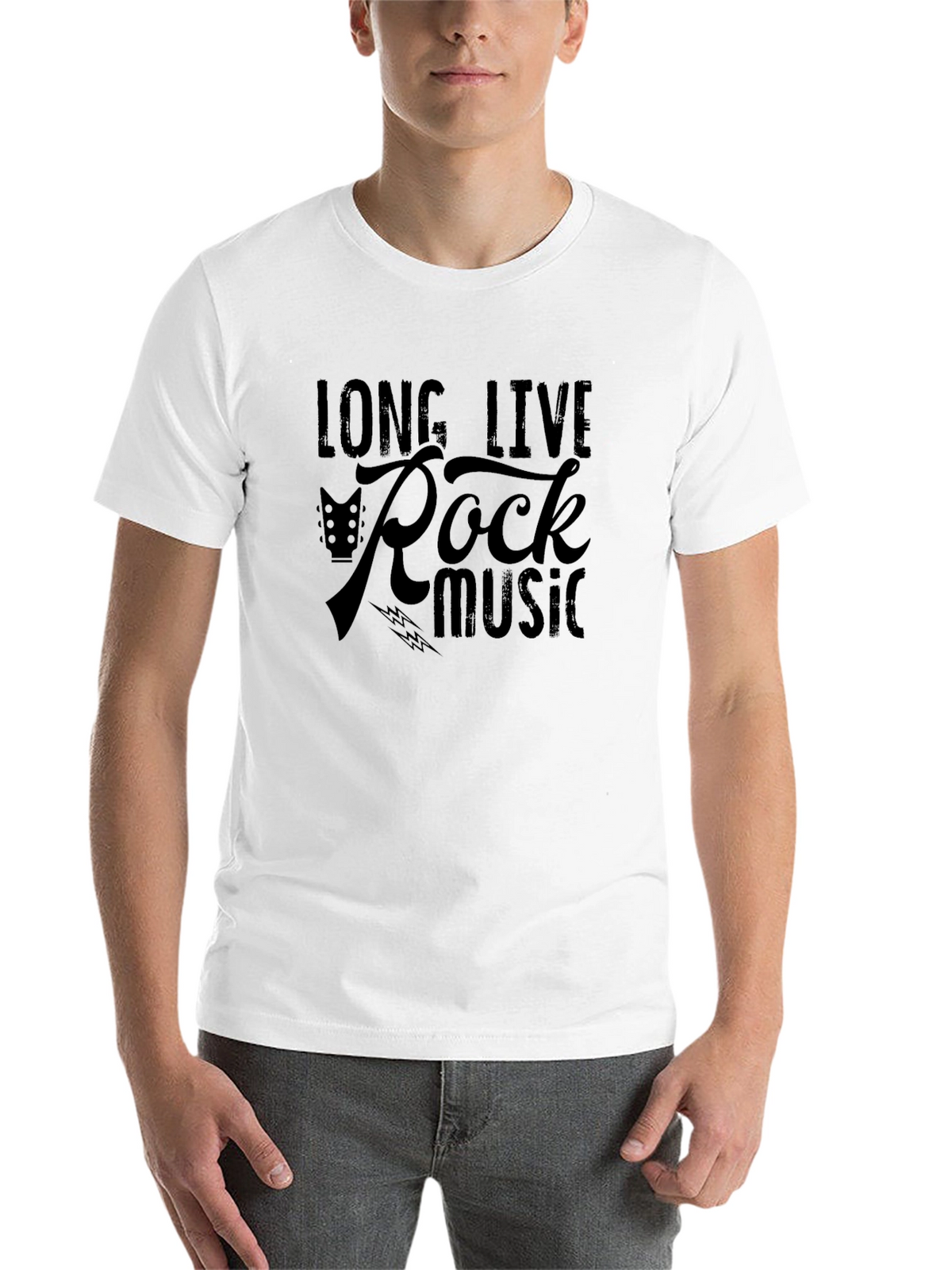 Long Live Rock Music Graphic Tee - Black