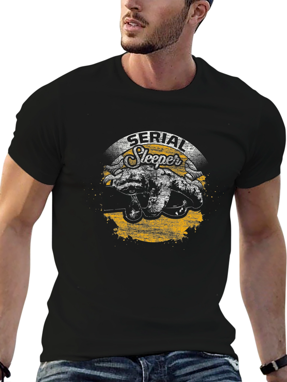 Serial Sleeper Graphic T-Shirt - Black Cotton Tee