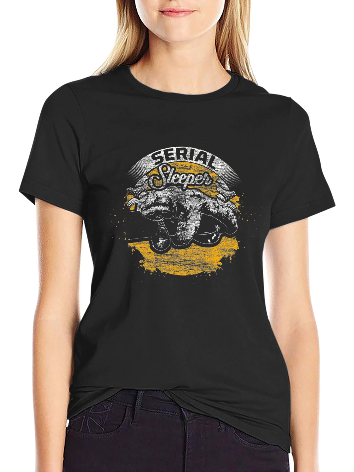 Serial Sleeper Graphic T-Shirt - Black Cotton Tee