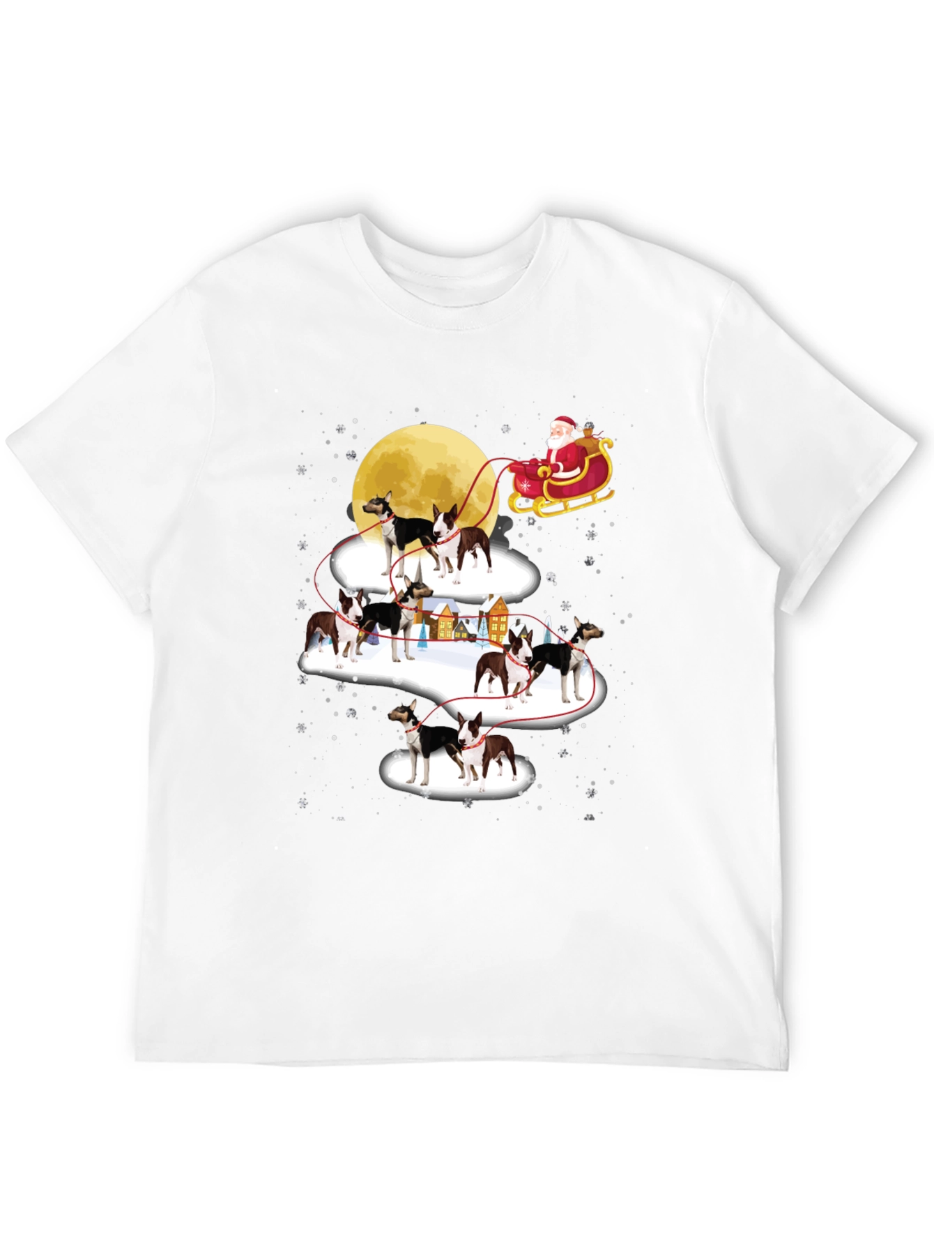 Christmas Dog Sled T-Shirt Santa Claus Holiday