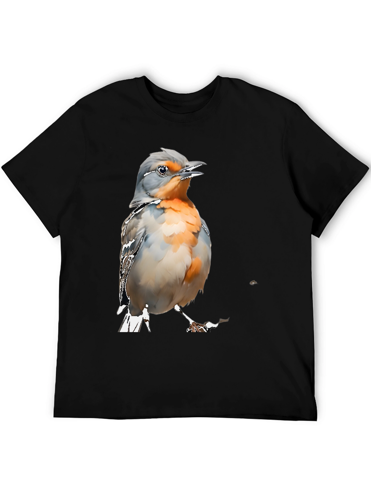 Bird Graphic Tee - Mens Black Cotton T-Shirt