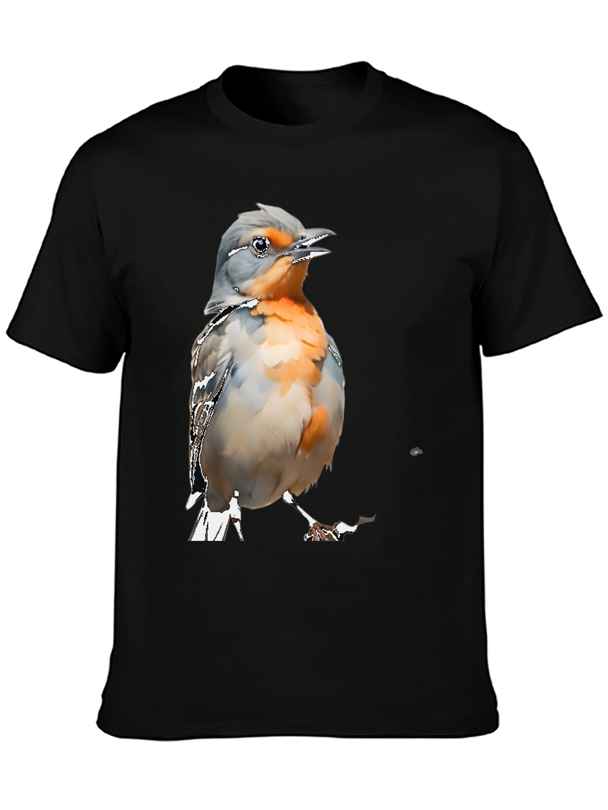 Bird Graphic Tee - Mens Black Cotton T-Shirt