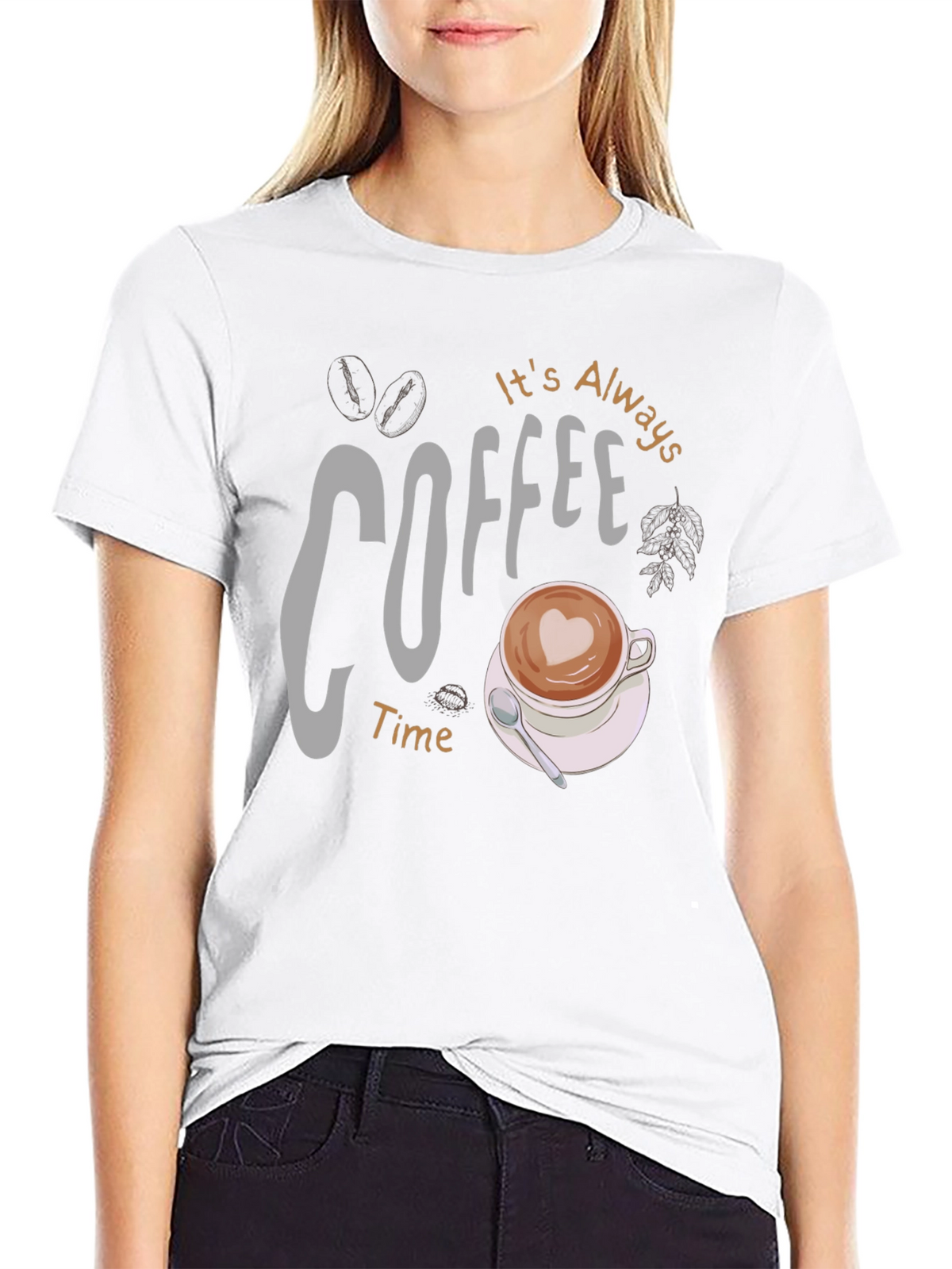 Coffee Time Graphic Tee - Black Casual Shirt