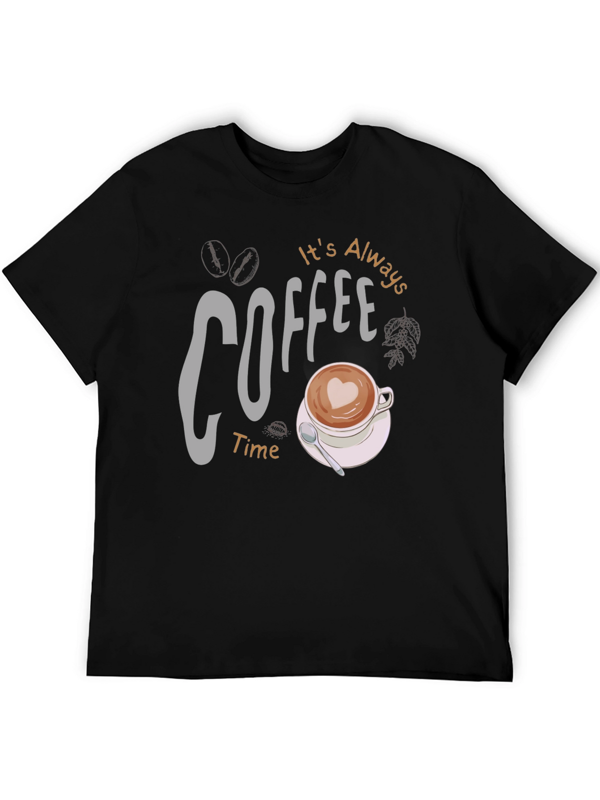 Coffee Time Graphic Tee - Black Casual Shirt