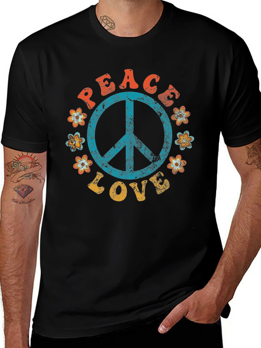 Peace & Love Retro T-Shirt