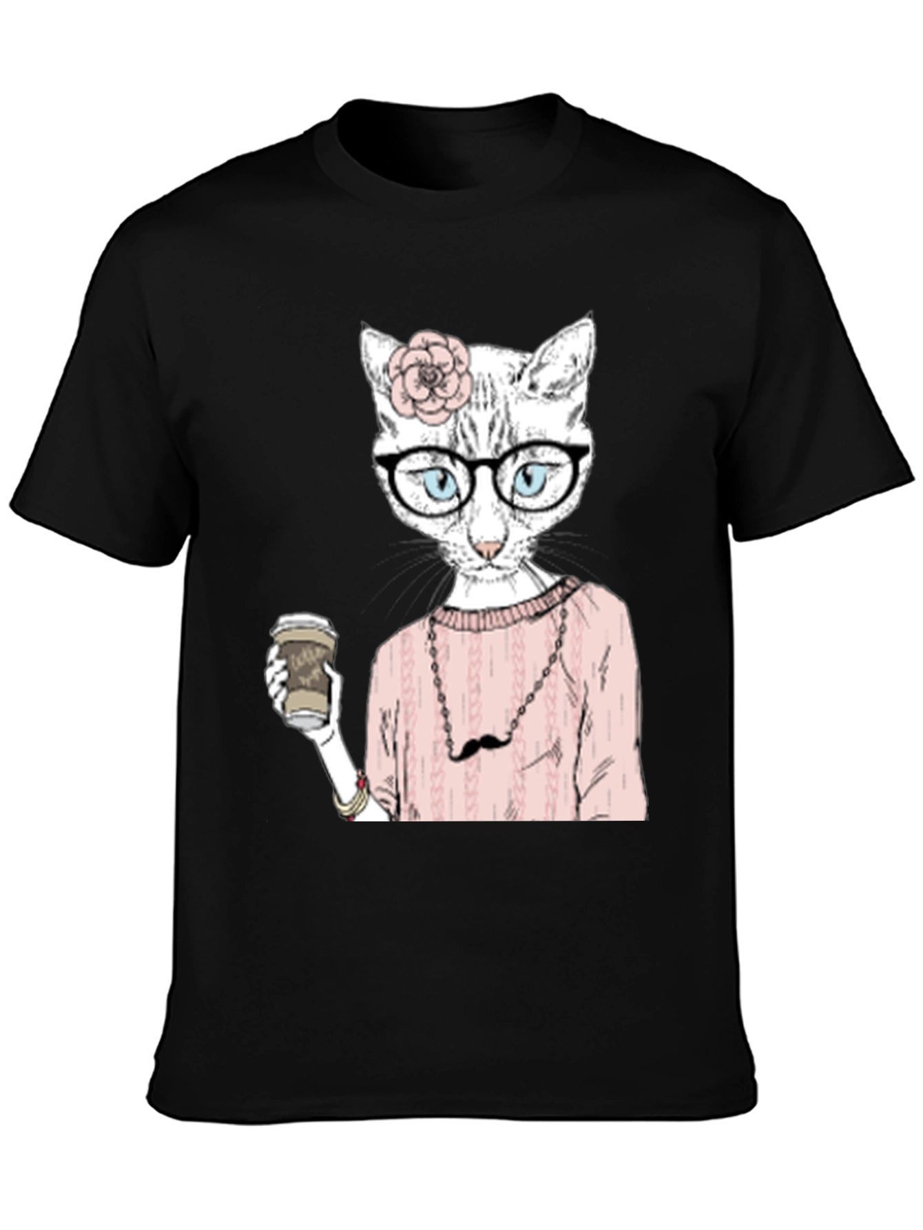 Hipster Cat Coffee Lover T-Shirt