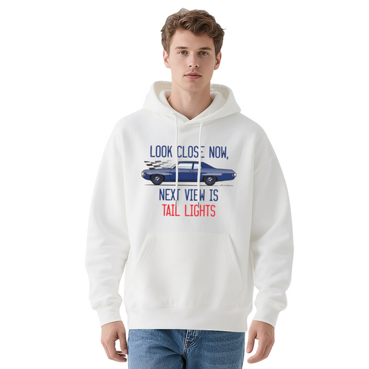 Vintage Race Car Checkered Flag Graphic Hoodie - Auto Racing Pullover Sweatshirt