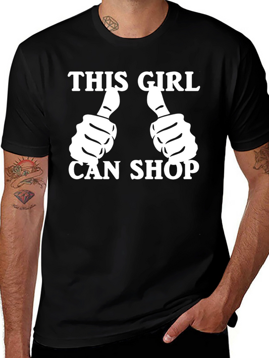 This Girl Can Shop T-Shirt - Black Graphic Tee
