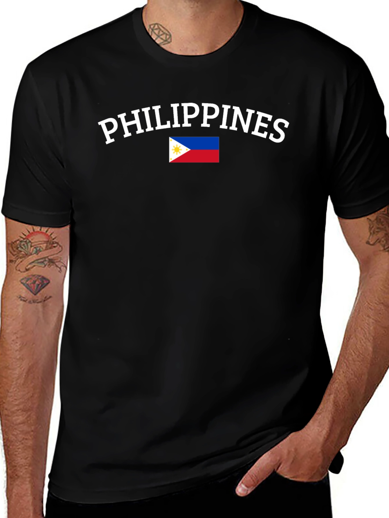 Philippines Flag T-Shirt - Black