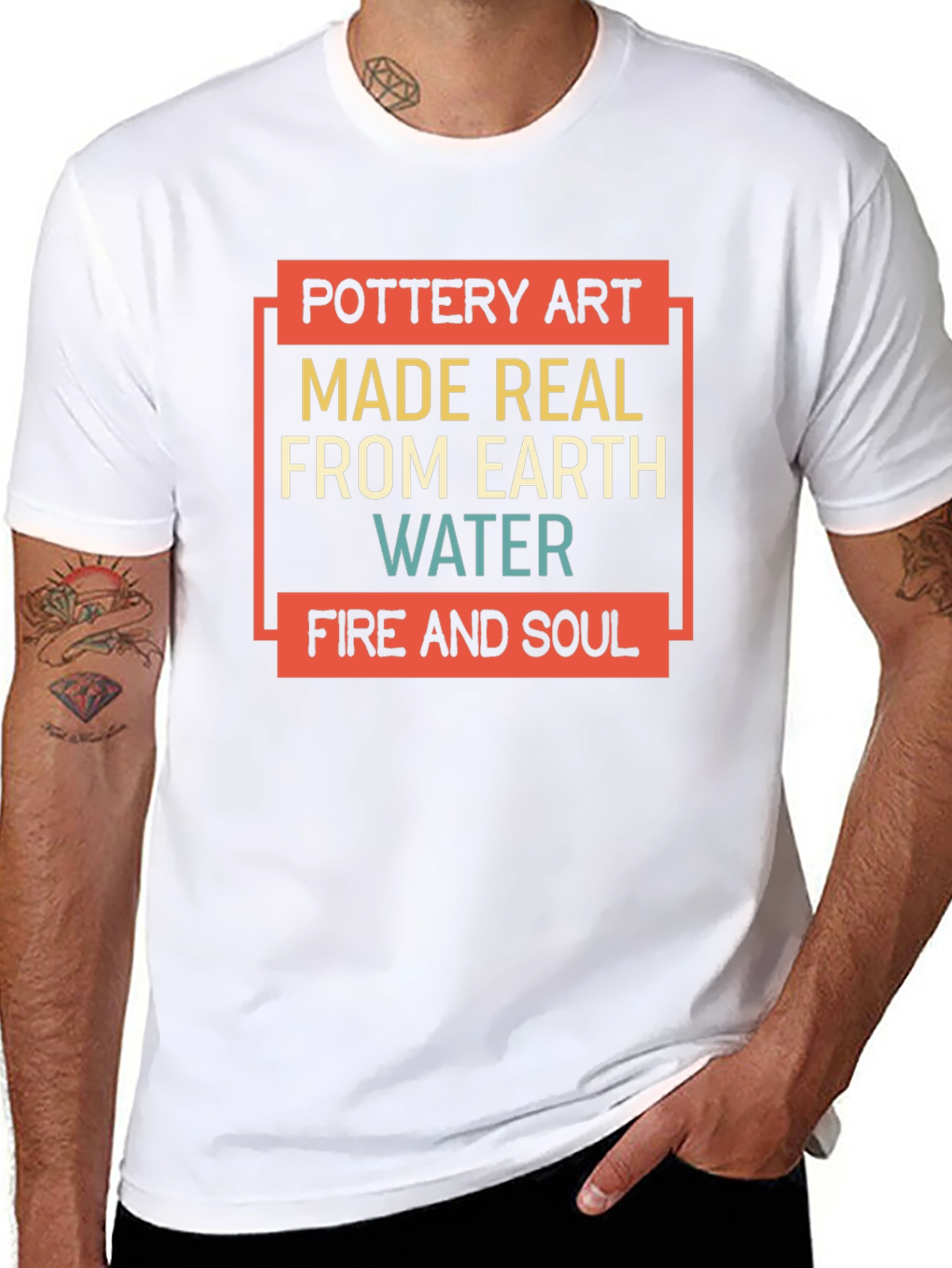 Pottery Art T-Shirt - Earth Water Fire & Soul