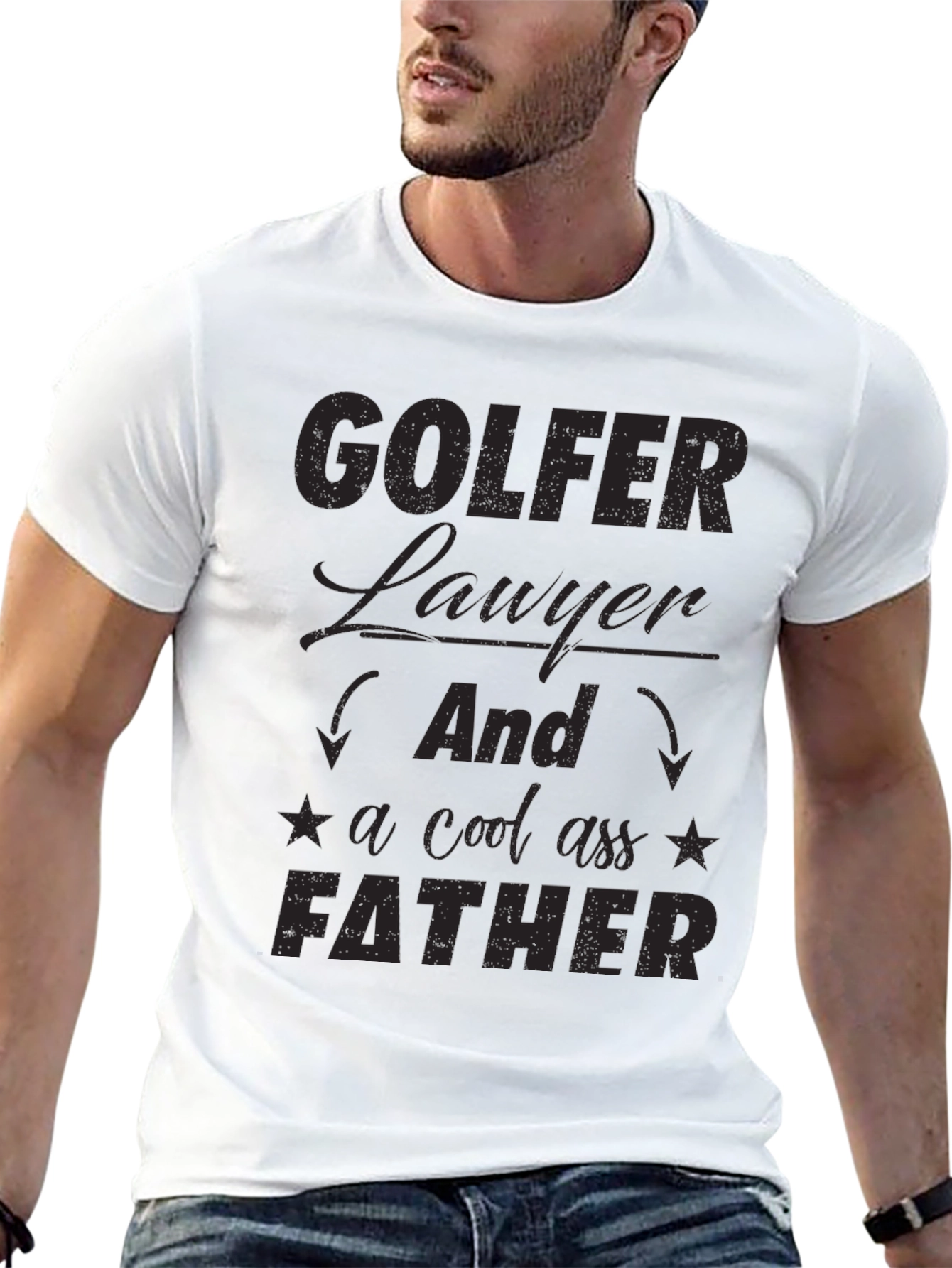 Golfer Lawyer Father Black T-Shirt