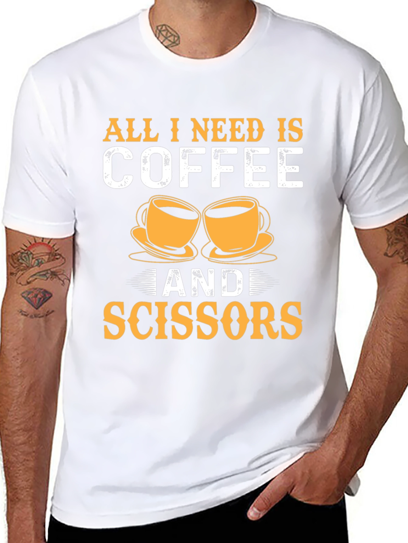 Coffee & Scissors T-Shirt - Cut & Brew