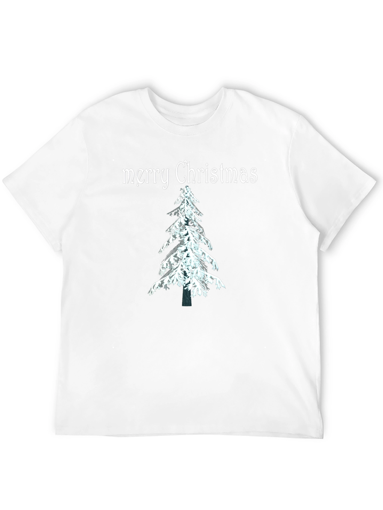 Merry Christmas Tree Graphic Tee - Holiday Festive Shirt