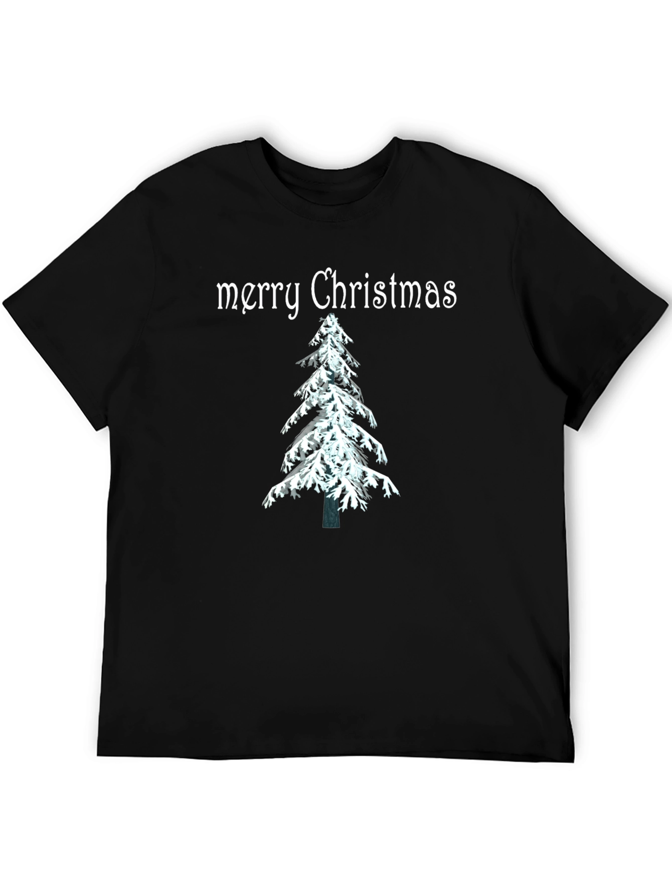 Merry Christmas Tree Graphic Tee - Holiday Festive Shirt