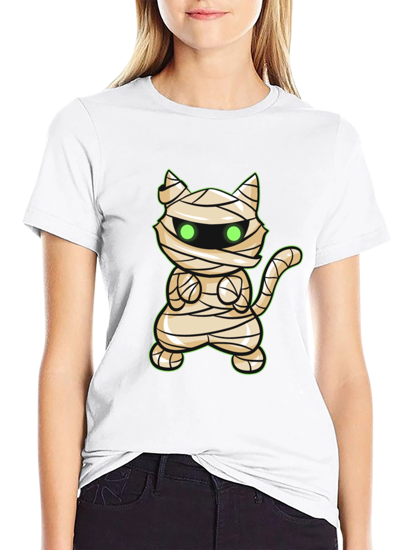 Mummy Cat Halloween T-Shirt - Cute Graphic Tee