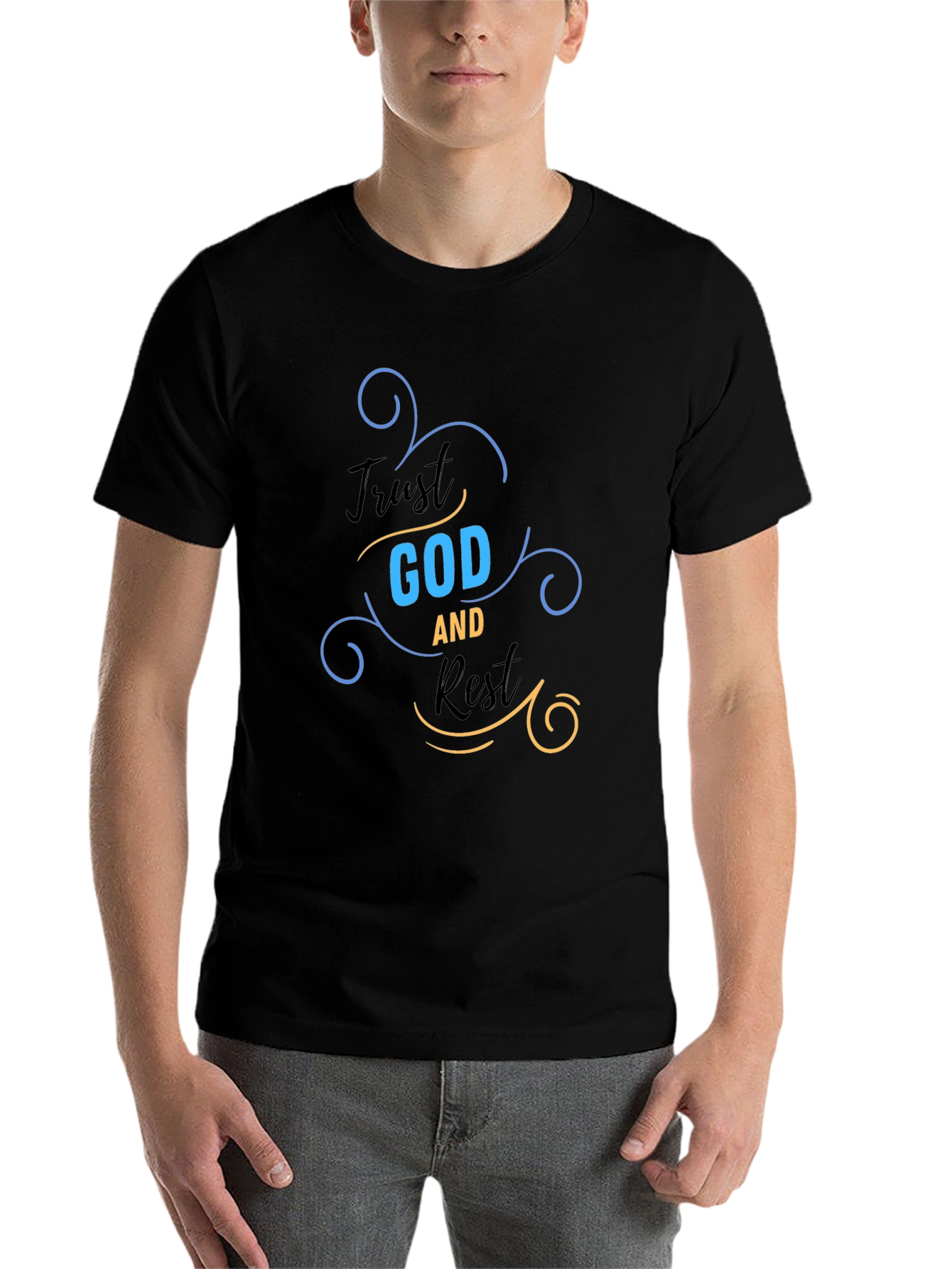 Trust God and Rest Graphic T-Shirt - Religious Apparel