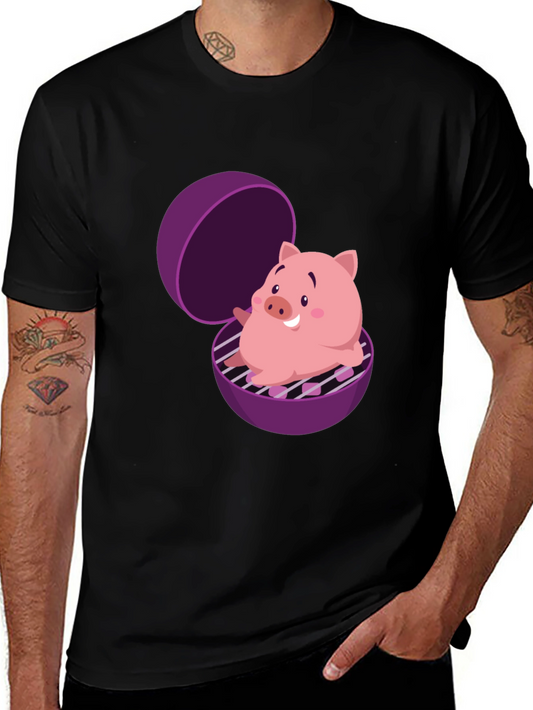 Pig in Grill Funny T-Shirt