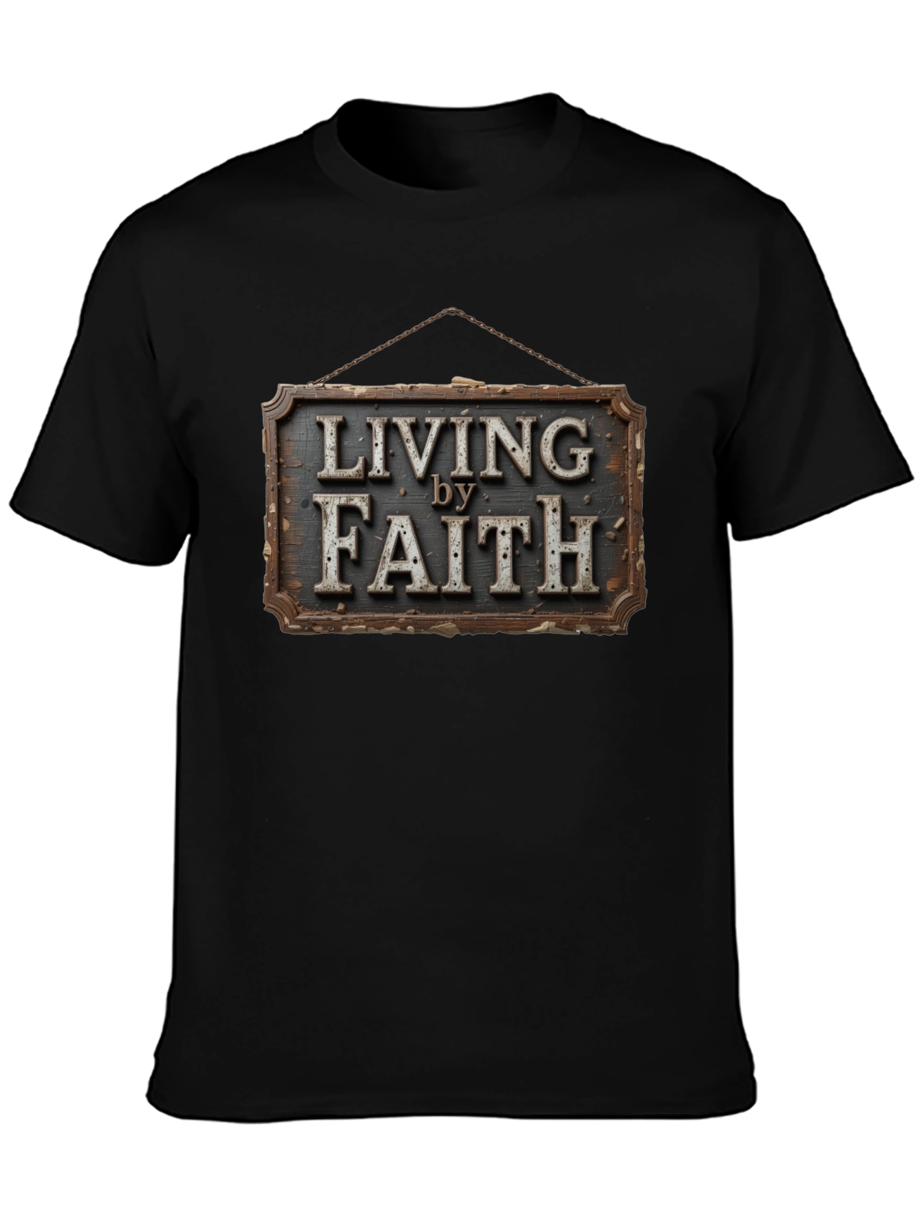 Living by Faith Graphic Print Tee - Christian Apparel