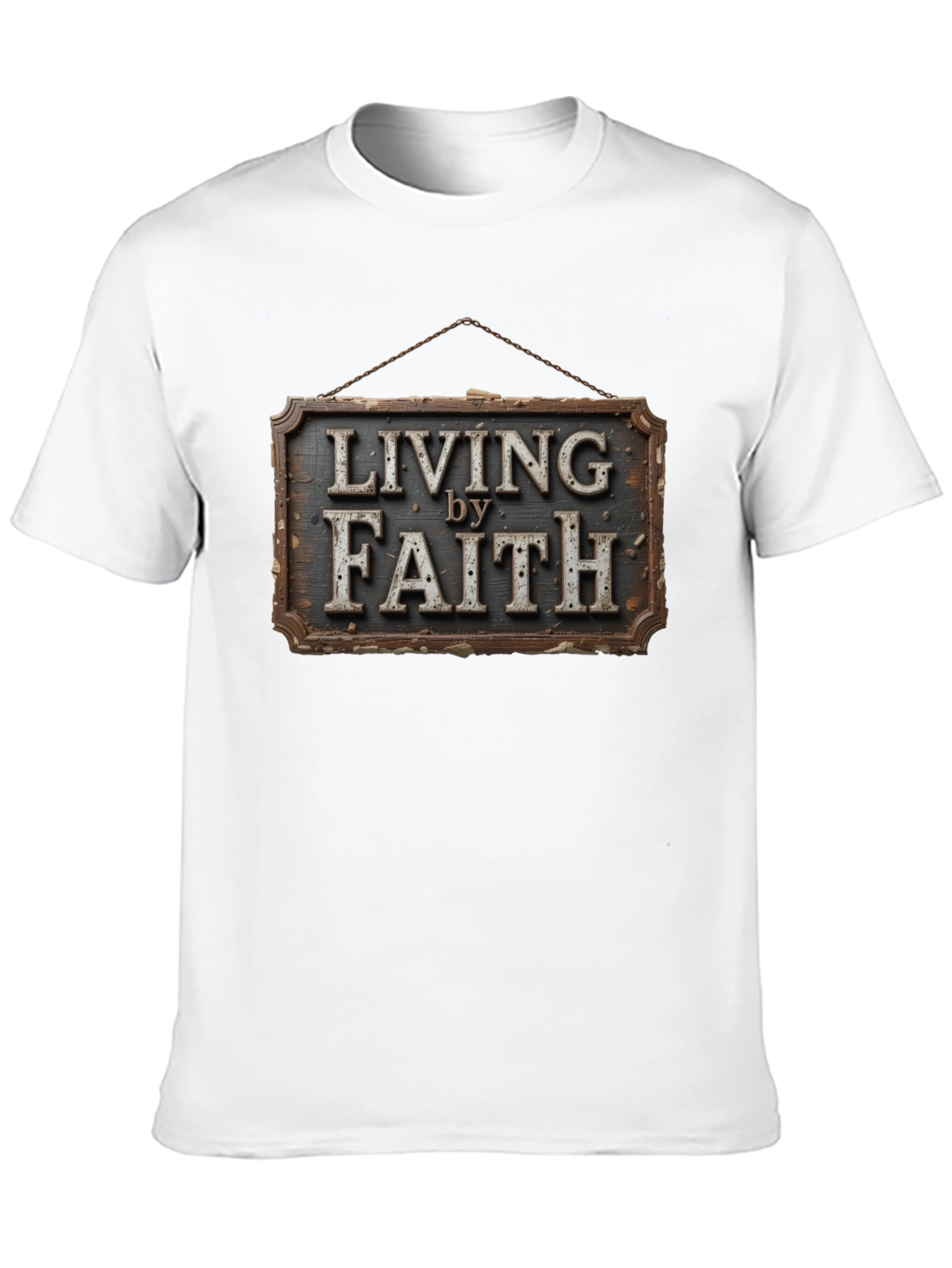 Living by Faith Graphic Print Tee - Christian Apparel
