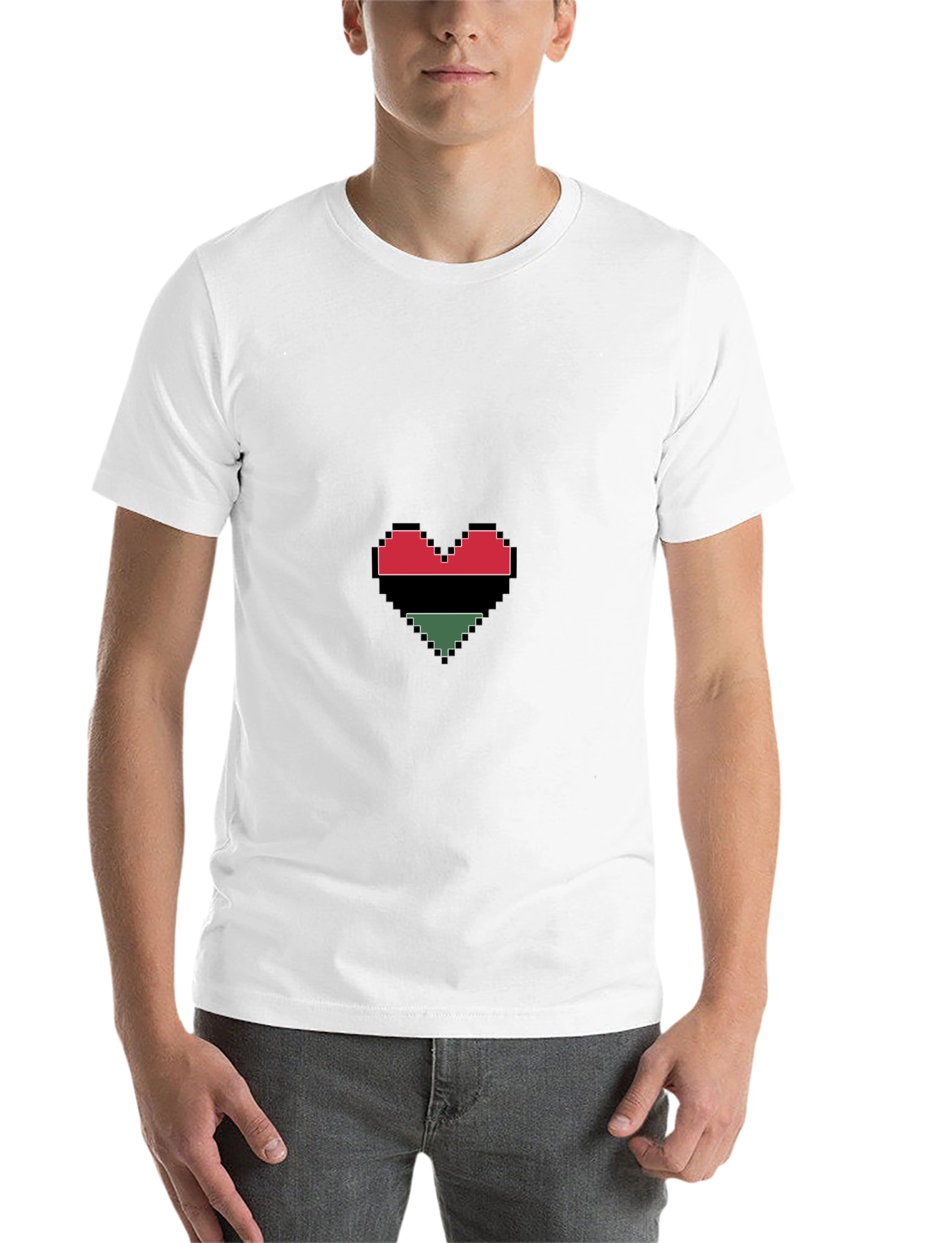 Pixel Heart Graphic Tee - Black Cotton Blend