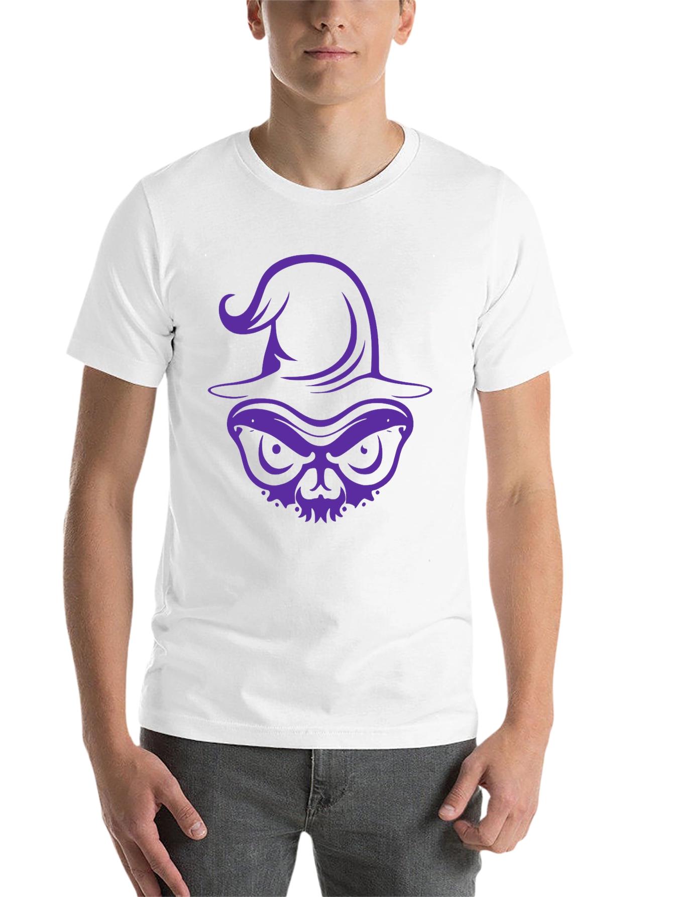 Witch Skull Graphic Tee - Halloween Shirt