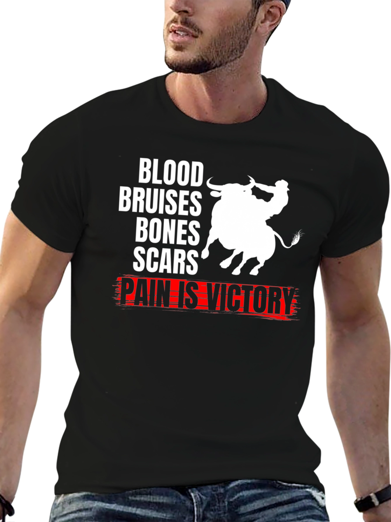 Blood Bruises Bones Scars Pain Is Victory T-Shirt