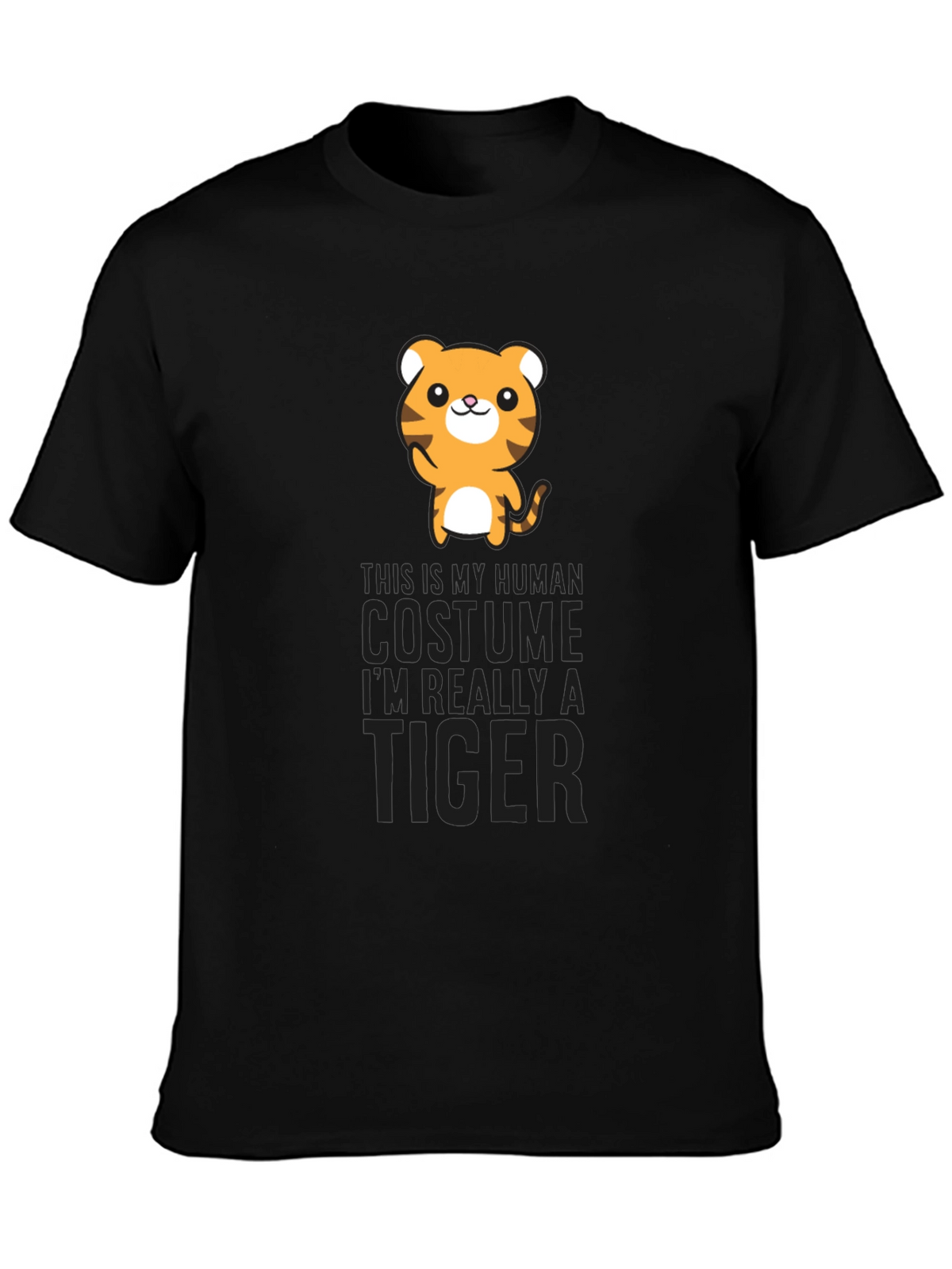 Human Costume Tiger Graphic Tee Shirt