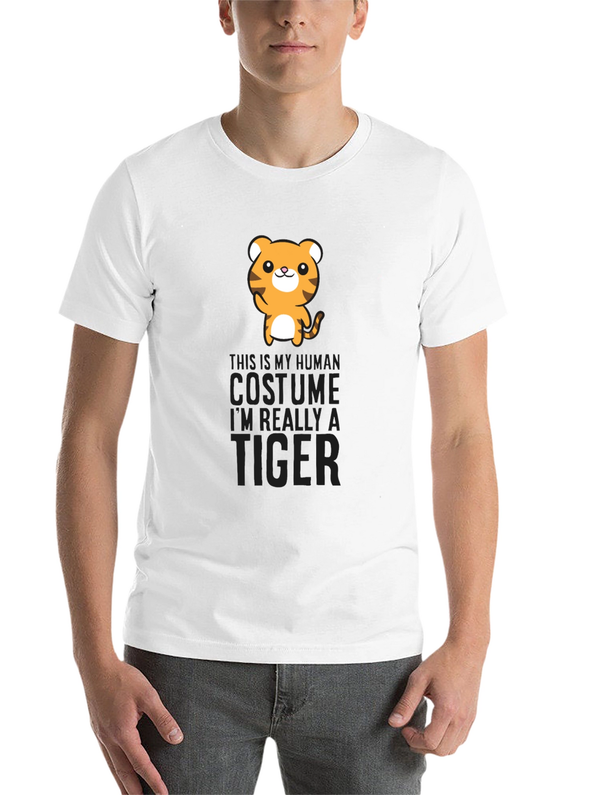 Human Costume Tiger Graphic Tee Shirt