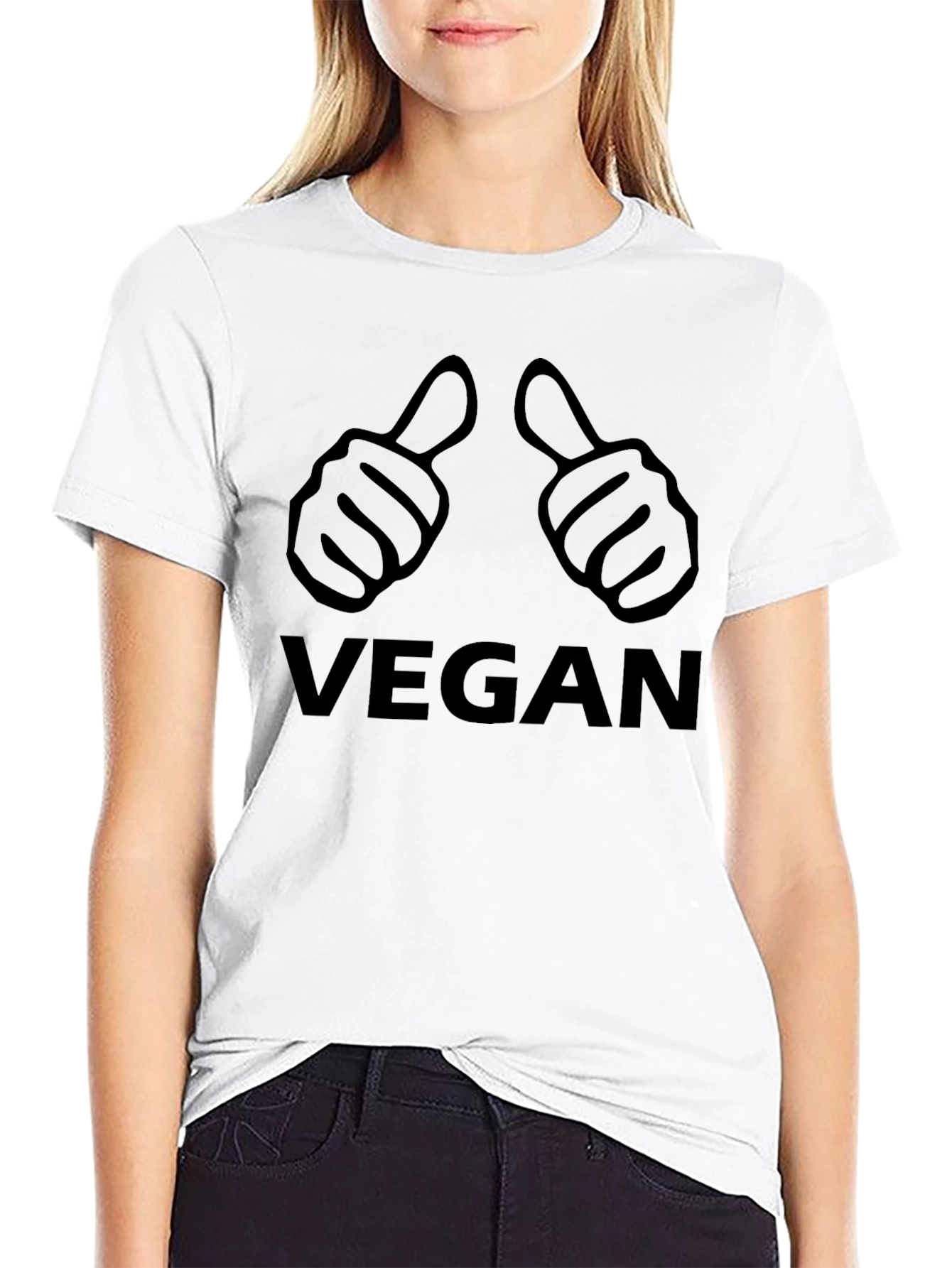 Vegan Thumbs Up Graphic T-Shirt