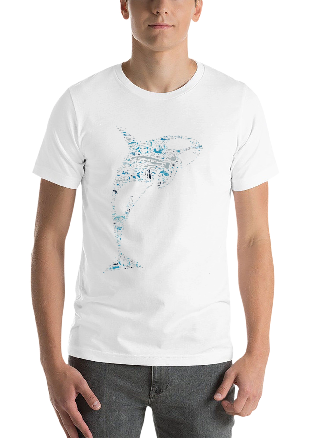 Orca Graphic Print Crew Neck T-Shirt