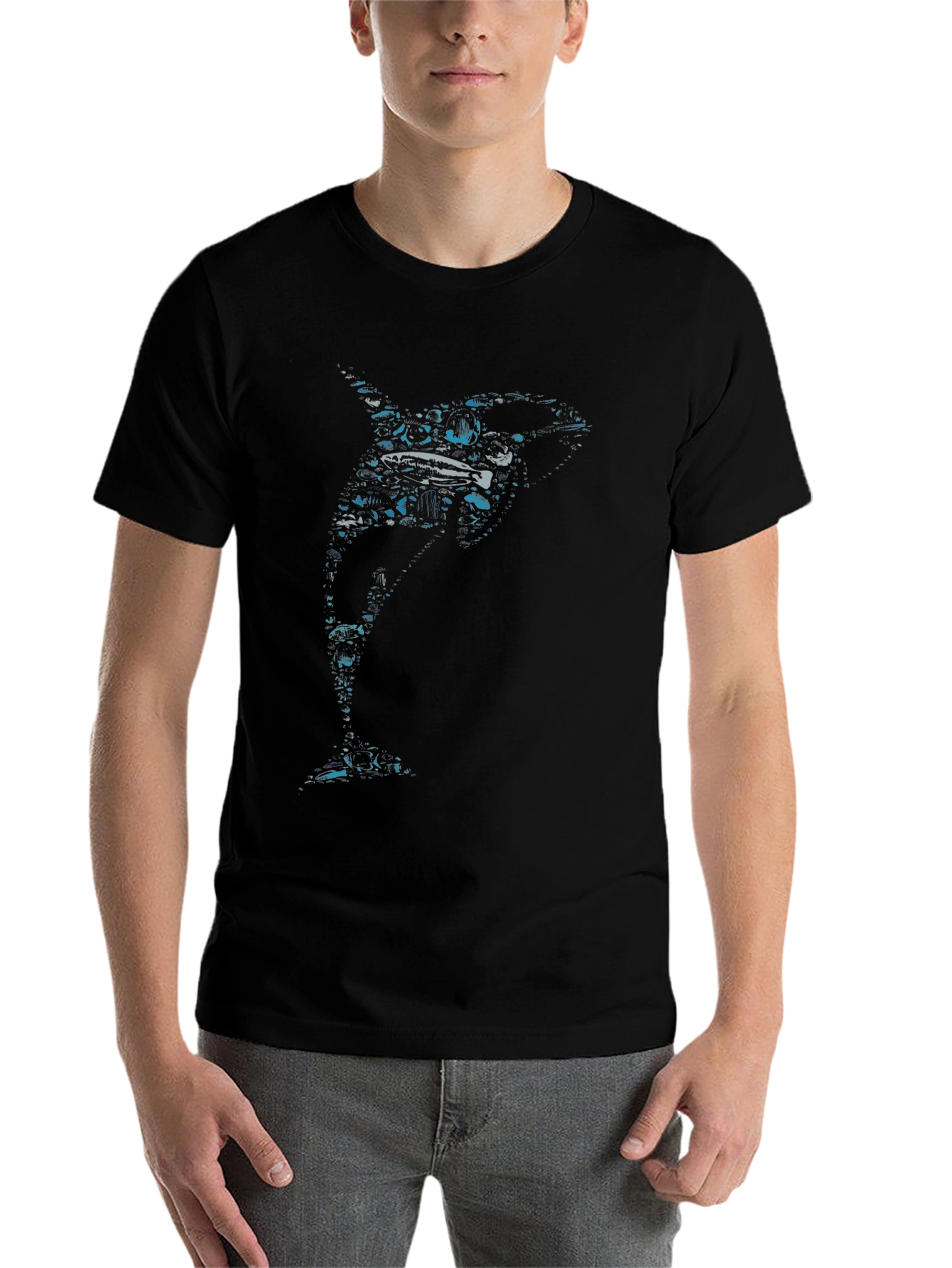 Orca Graphic Print Crew Neck T-Shirt