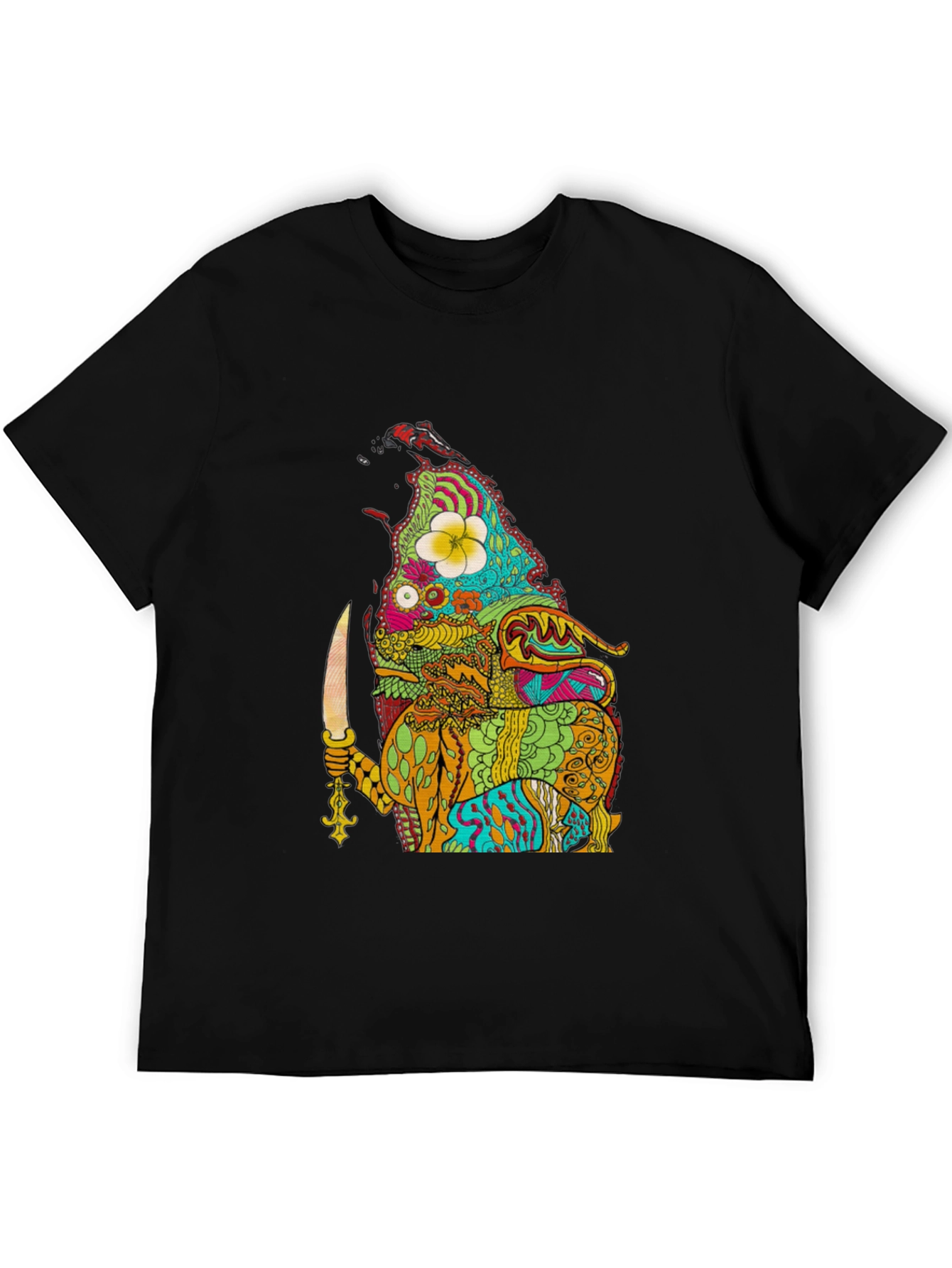 Psychedelic Island Warrior Black T-Shirt