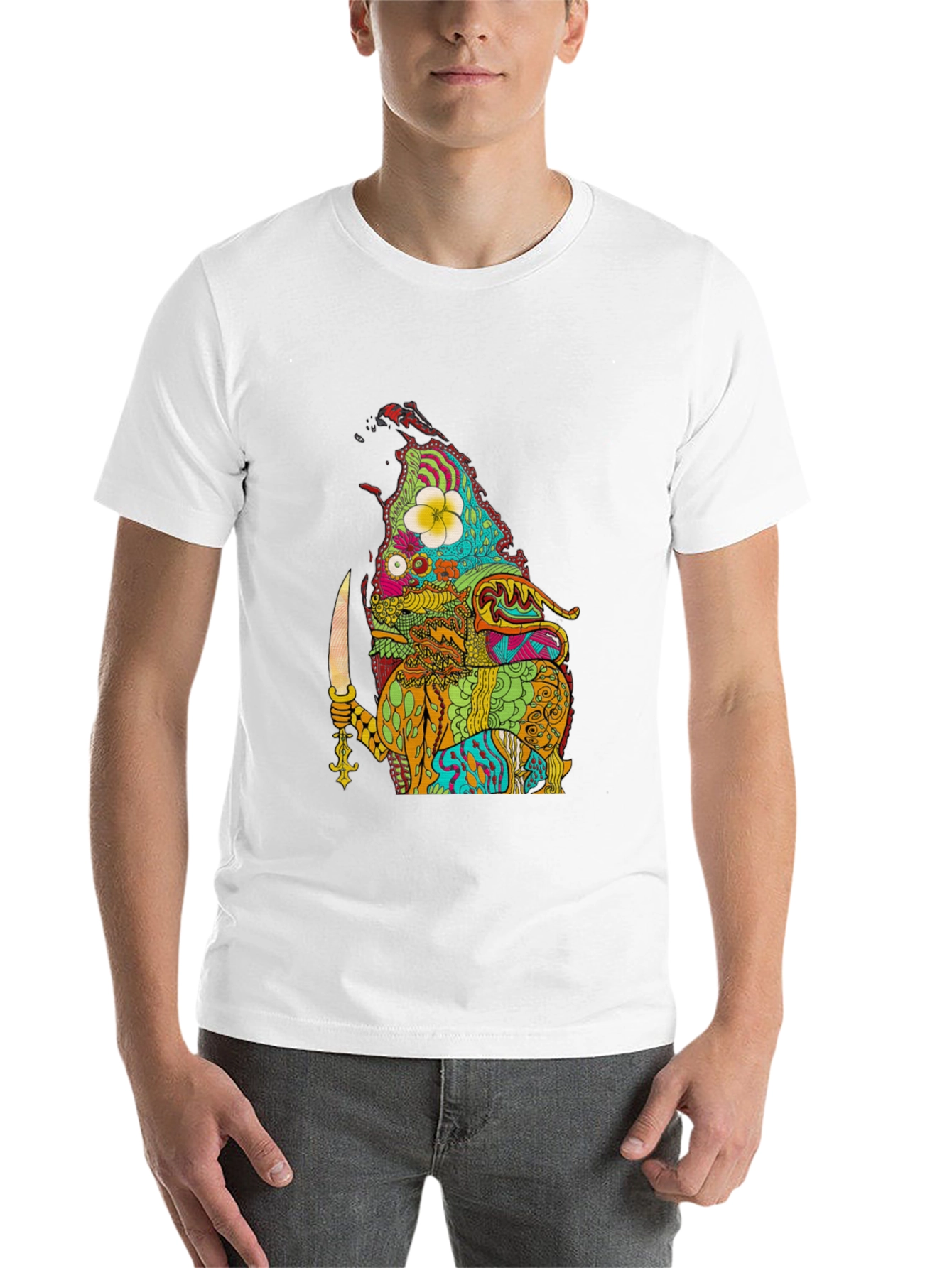 Psychedelic Island Warrior Black T-Shirt