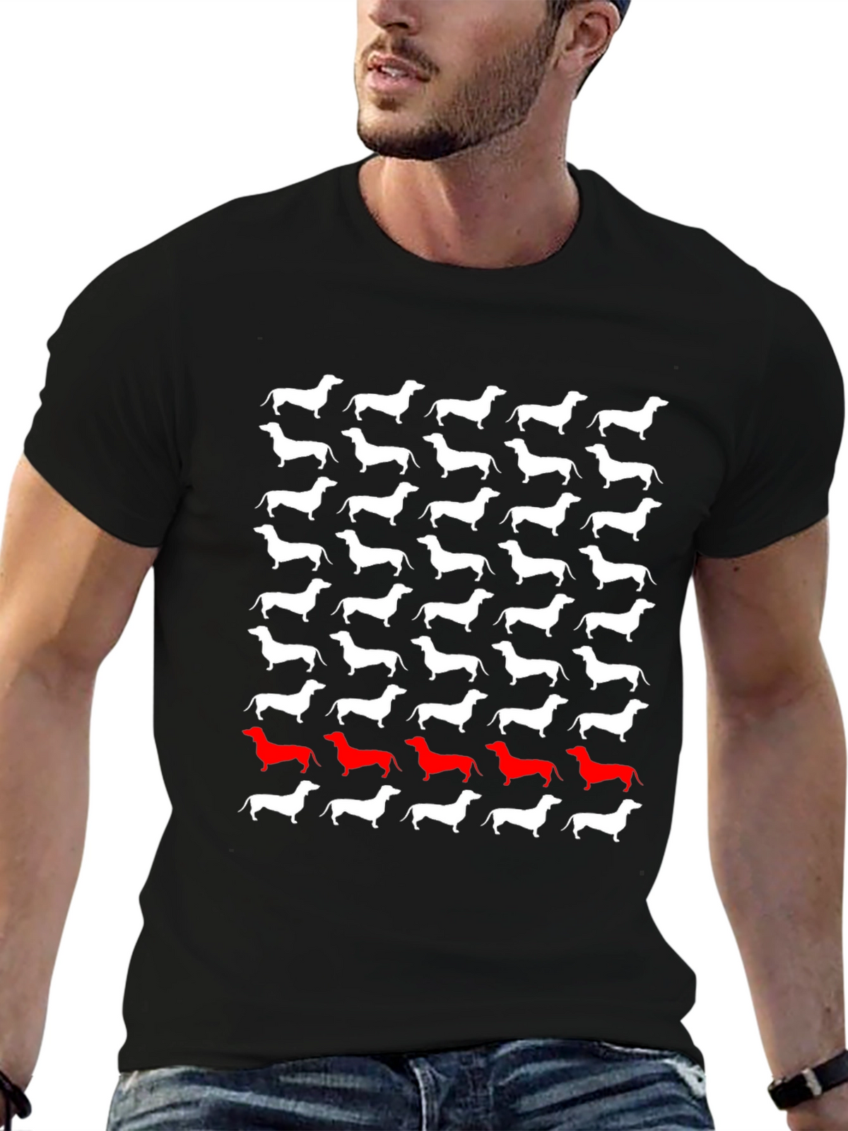 Dachshund Dog Pattern T-Shirt