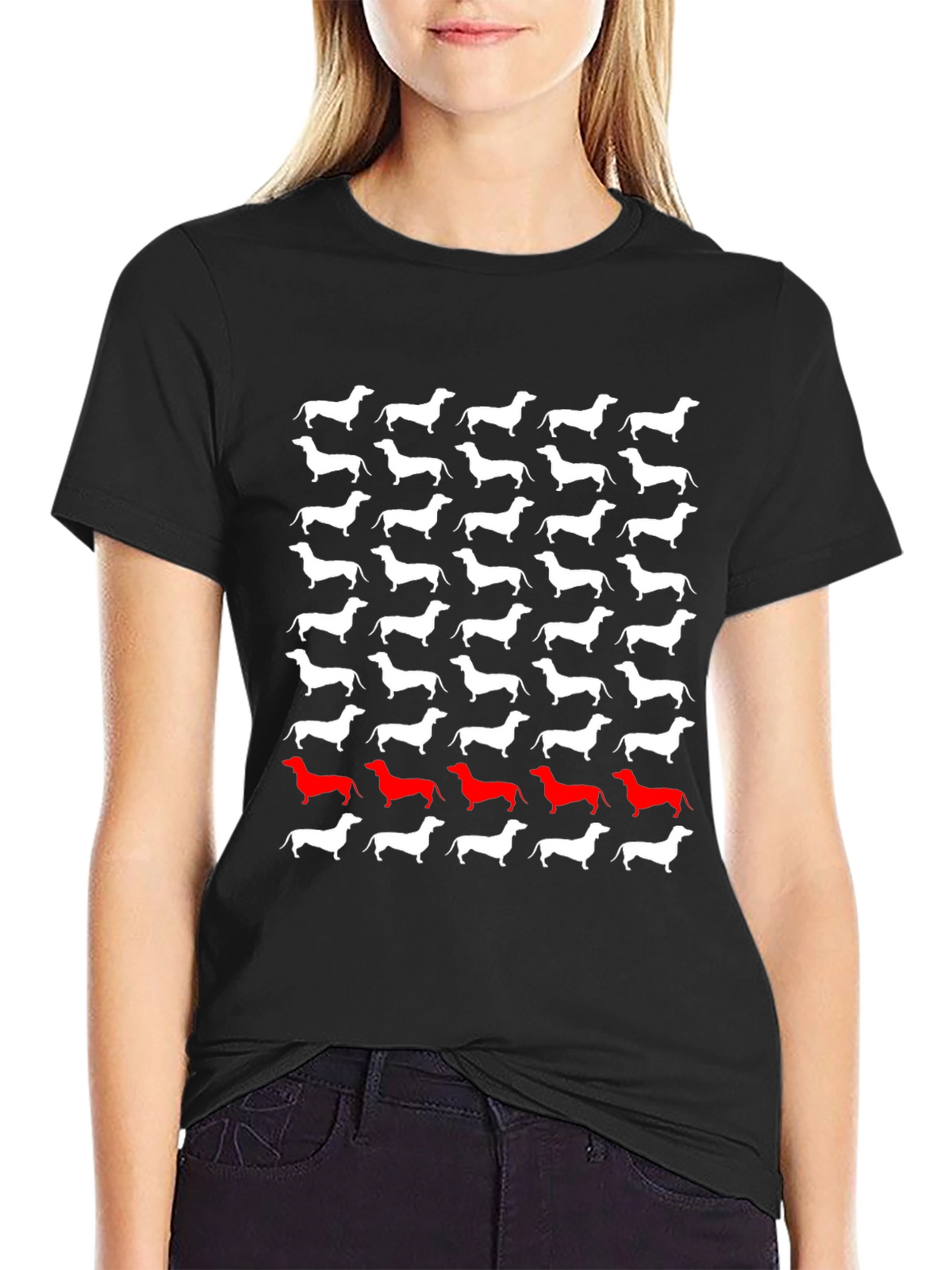 Dachshund Dog Pattern T-Shirt