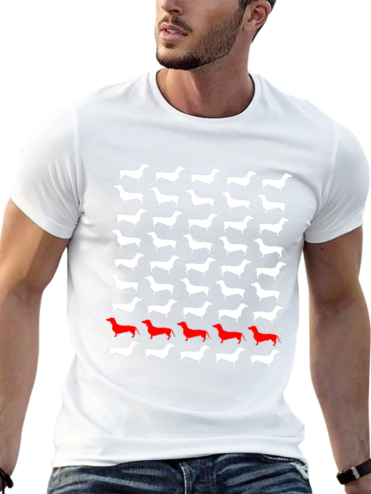 Dachshund Dog Pattern T-Shirt