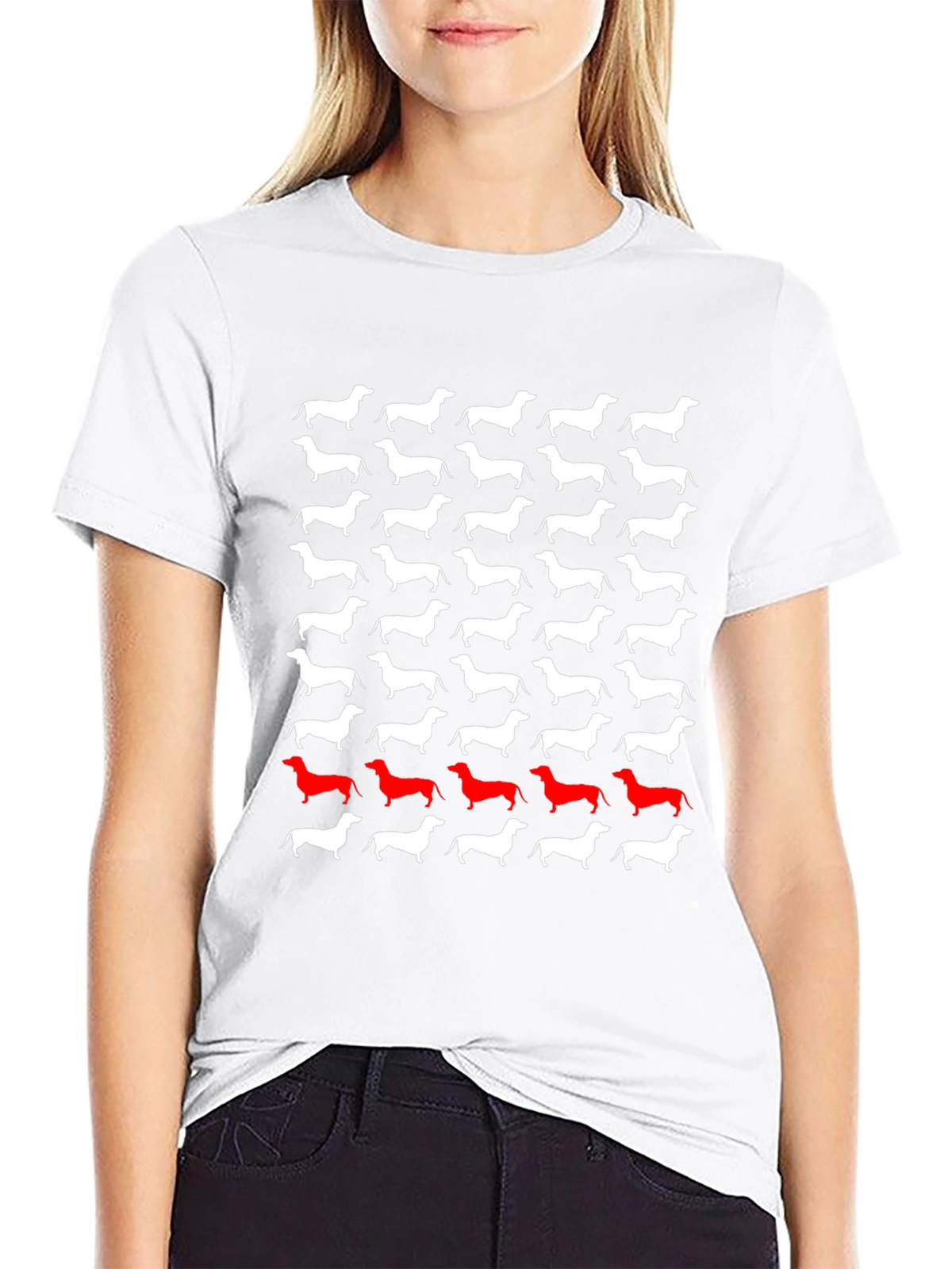 Dachshund Dog Pattern T-Shirt
