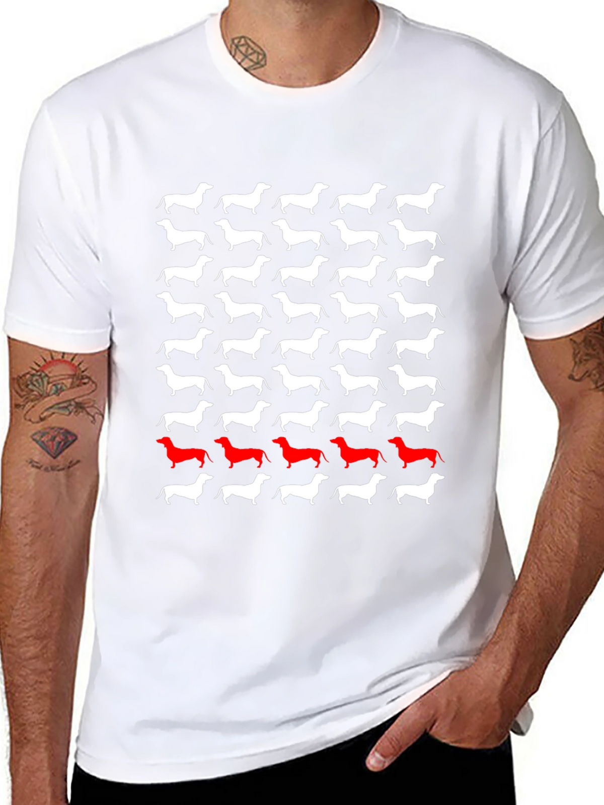 Dachshund Dog Pattern T-Shirt