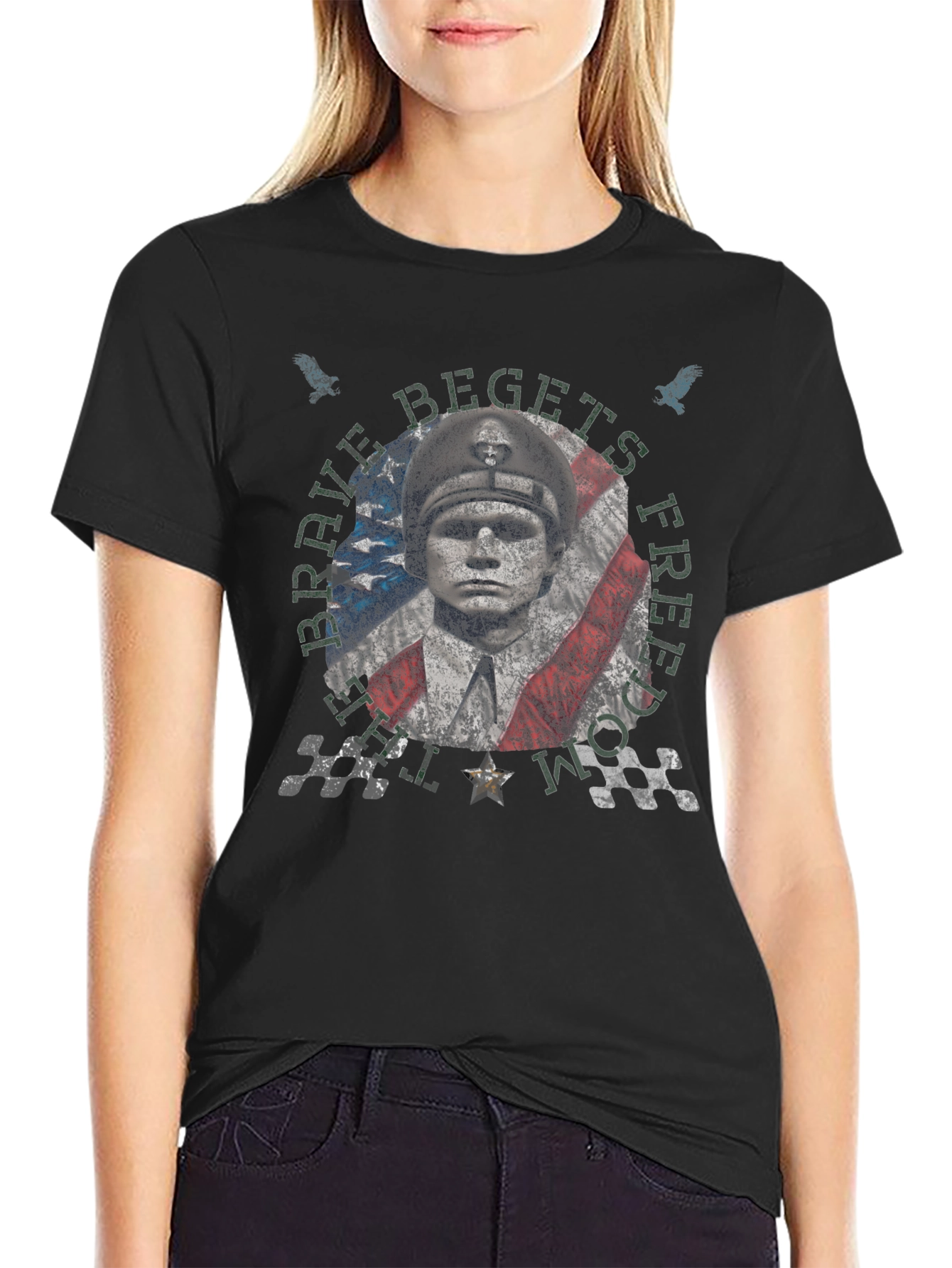 Brave Begets Free Distressed Graphic Tee